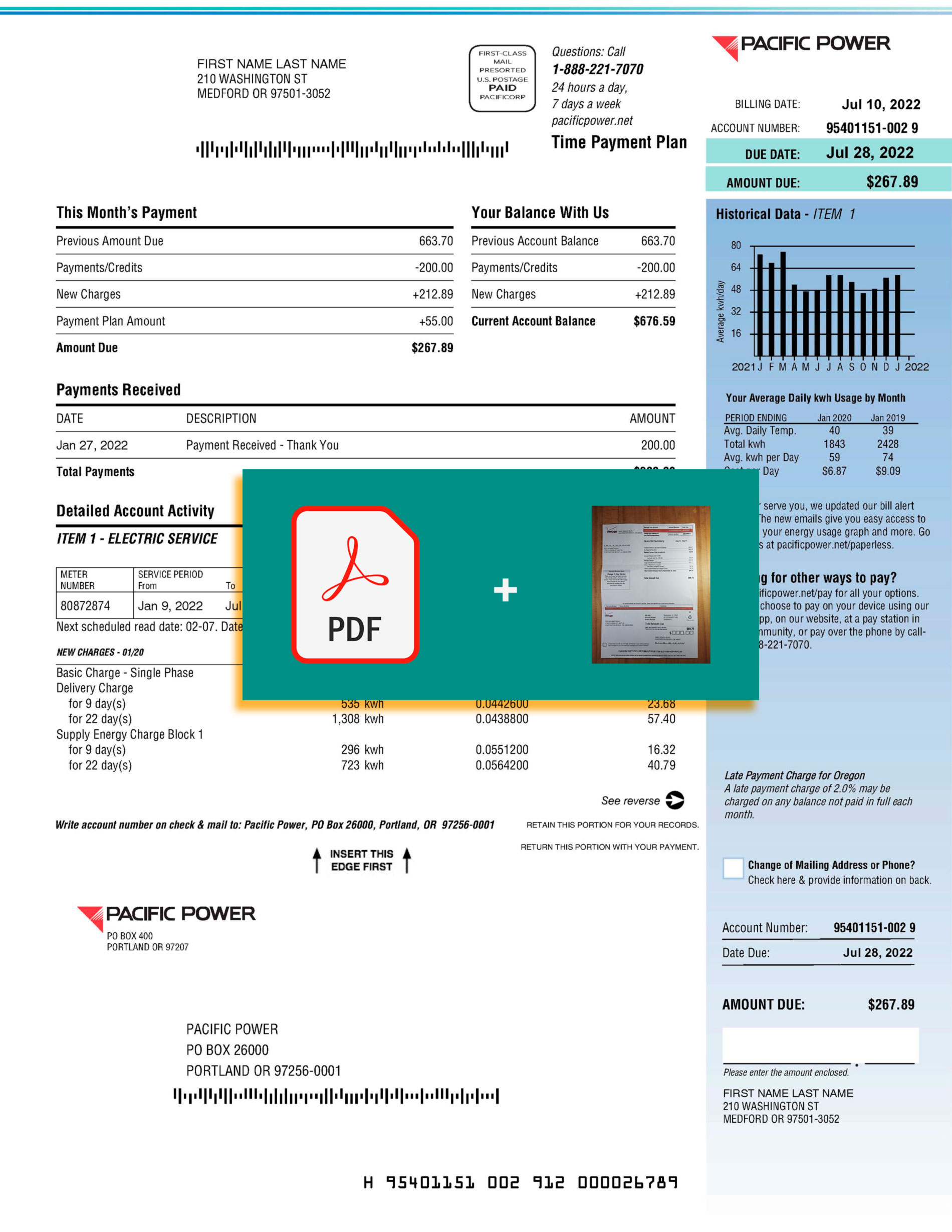 california utility bill template