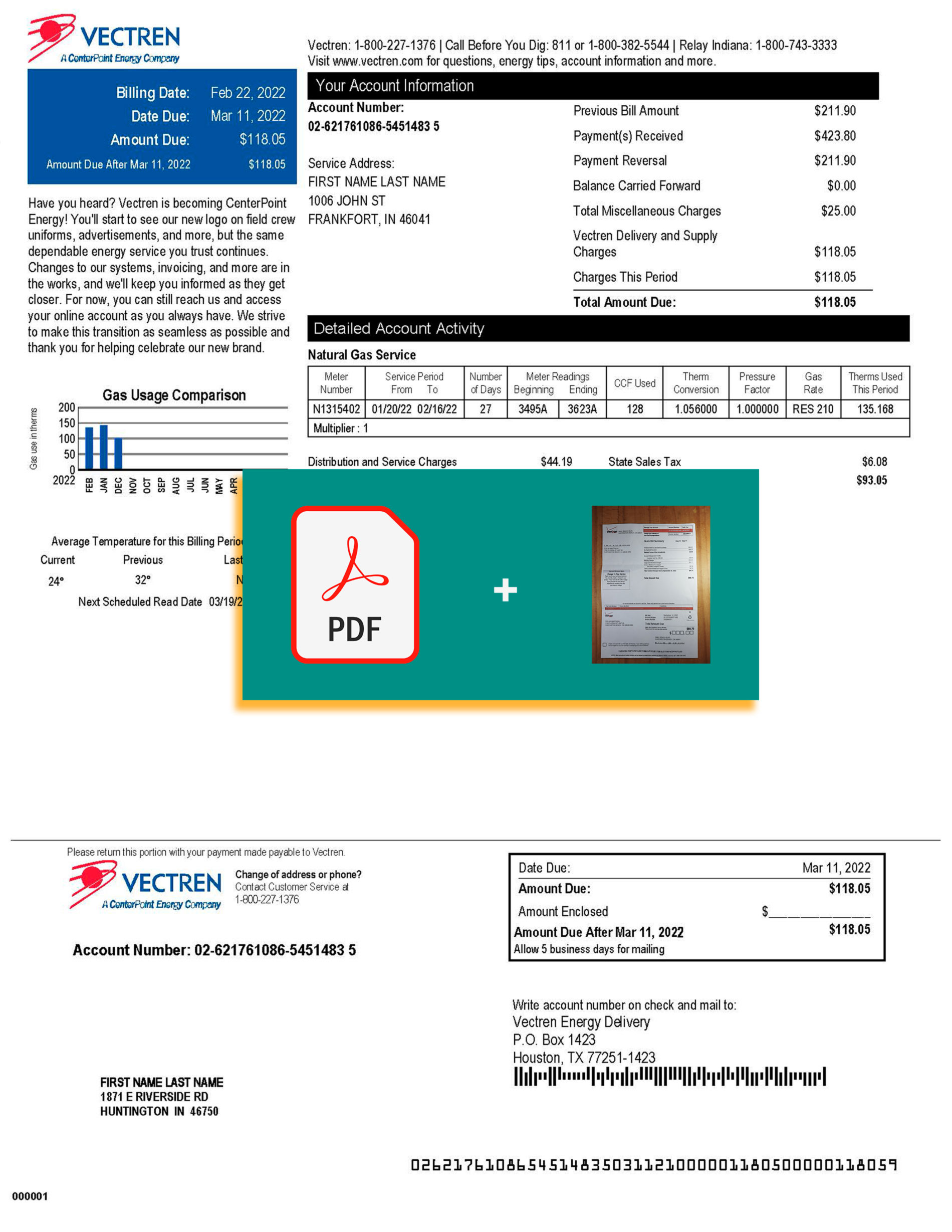 utility bill for proof of address