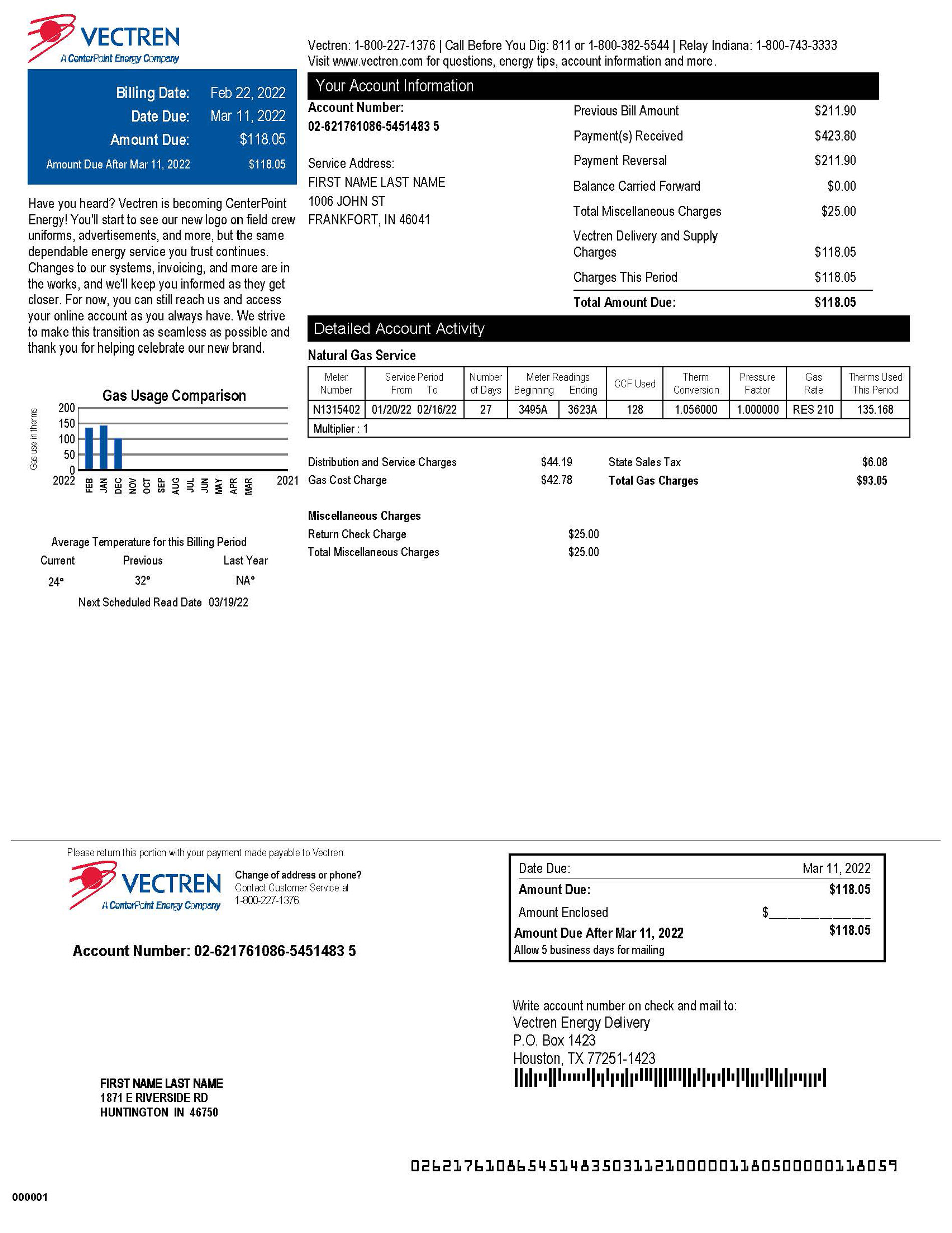 utility bill for proof of address