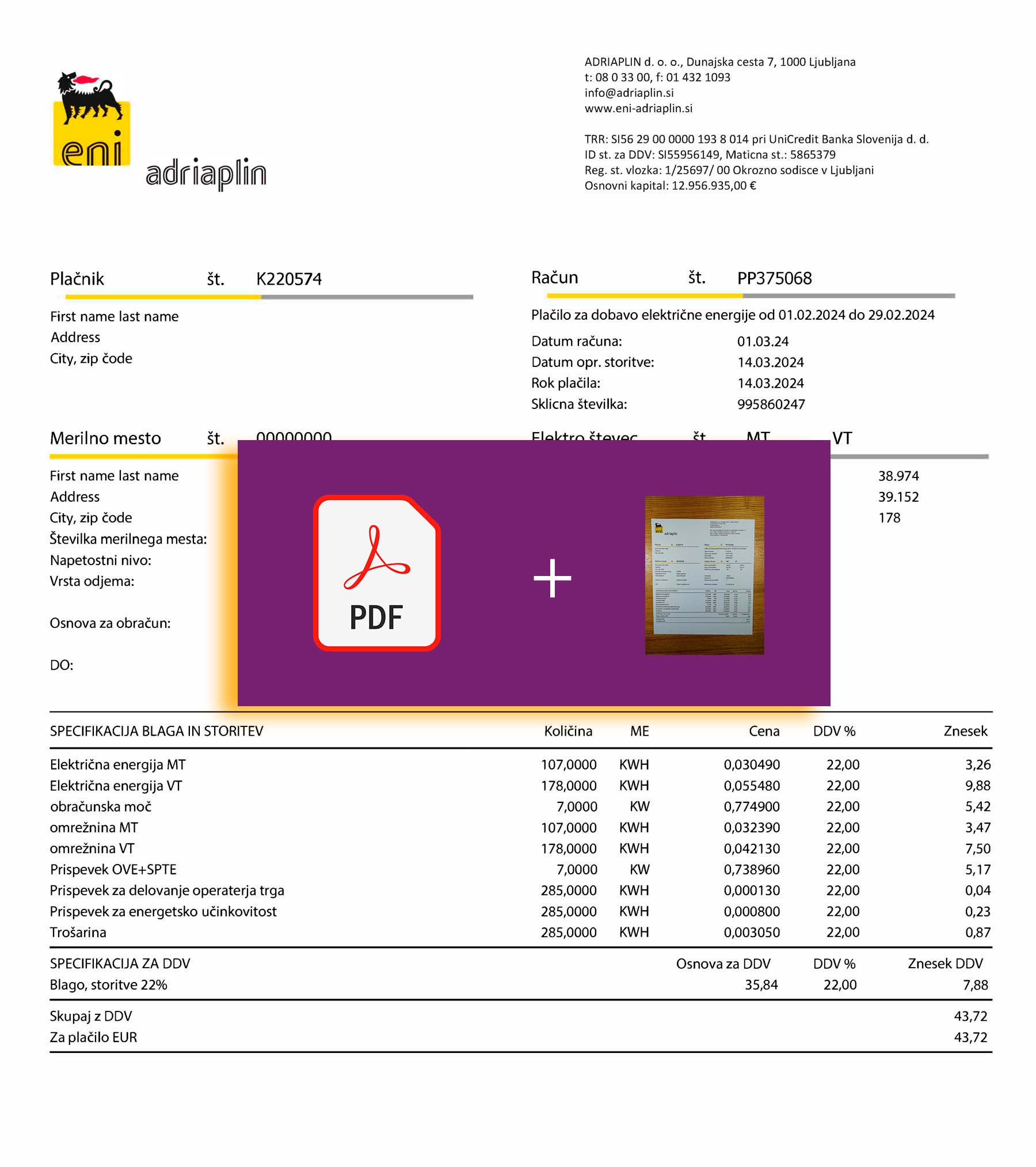AdriaPlin document for {State} – proof-of-address label applied