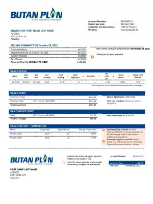 Croatia Make utility bill template