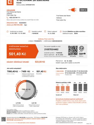 Czech Republic utility bill