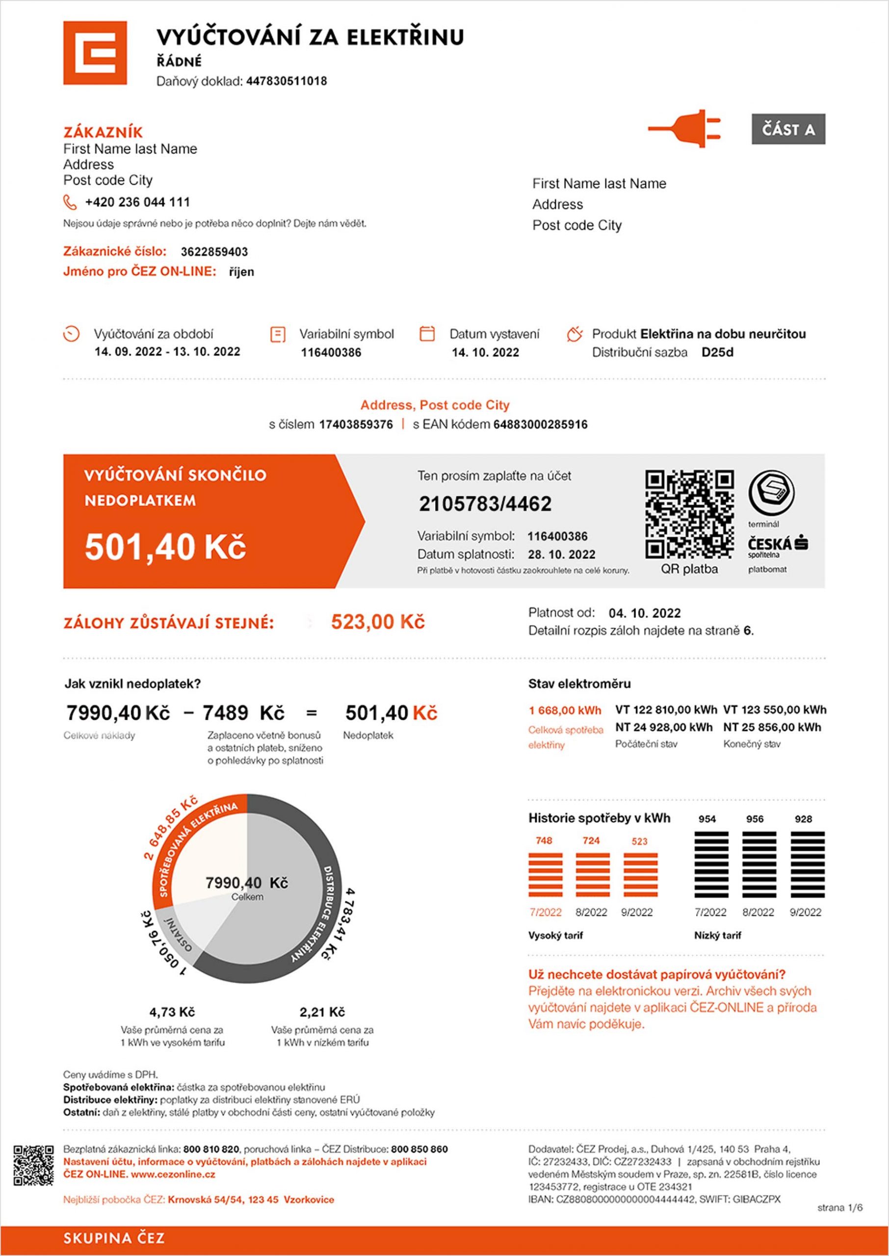 Czech Republic utility bill