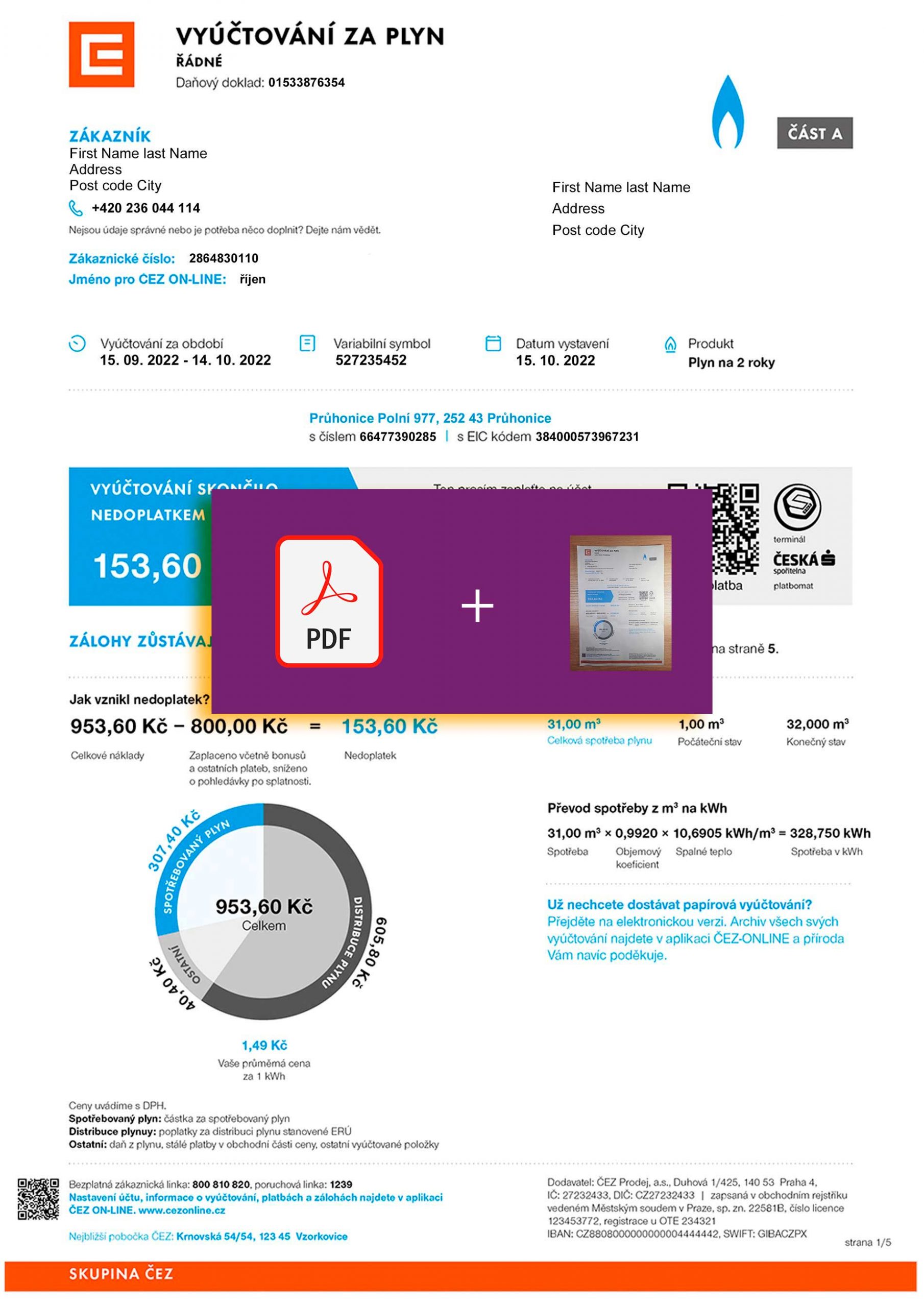 Czech Republic Create utility bill