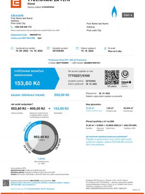 Czech Republic Make utility bill template