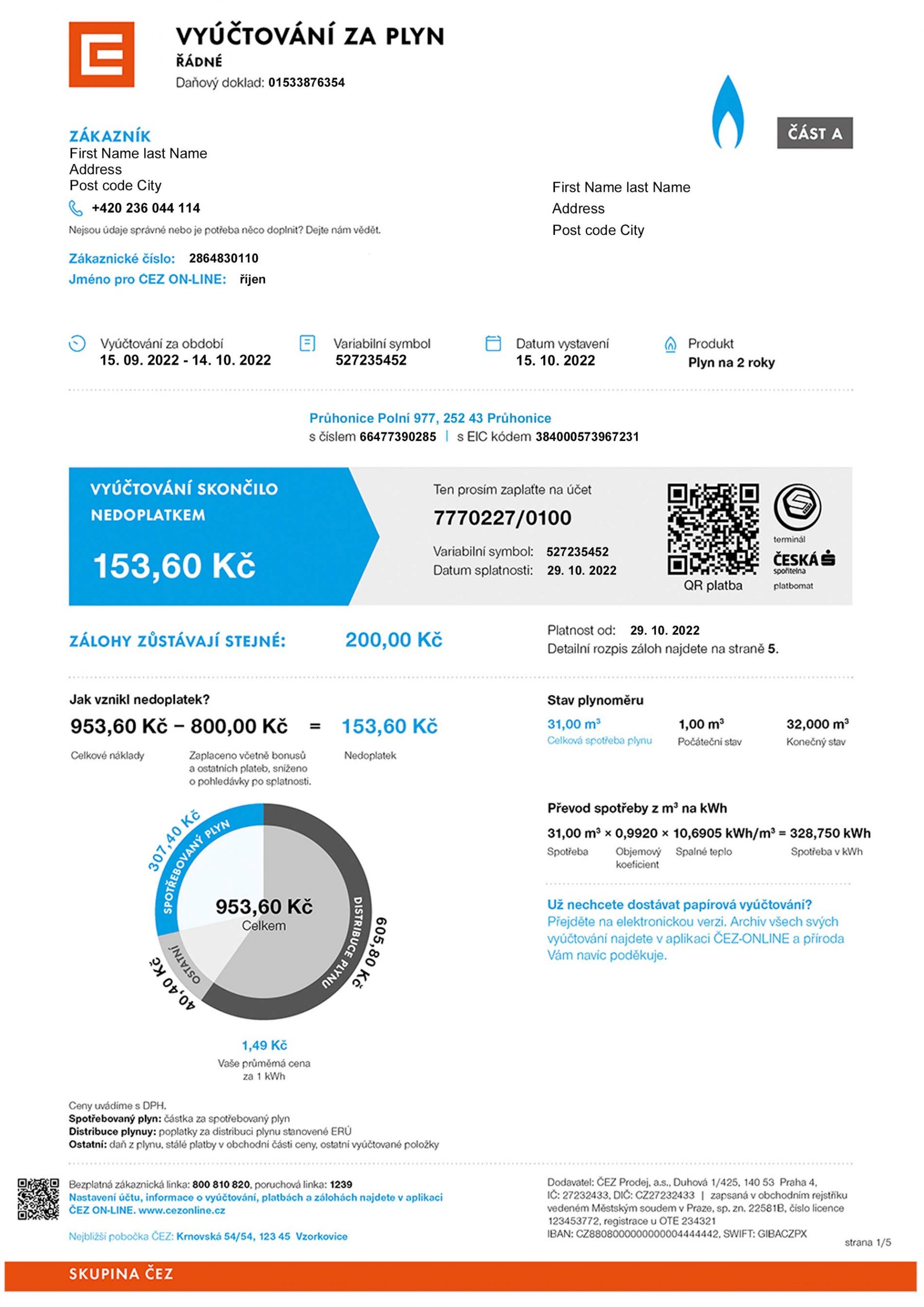 Czech Republic Make utility bill template