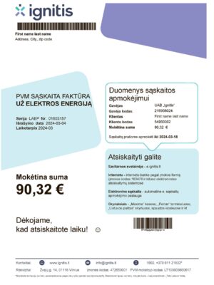 Lithuania {State} Ignitis A4 utility template – download and edit easily