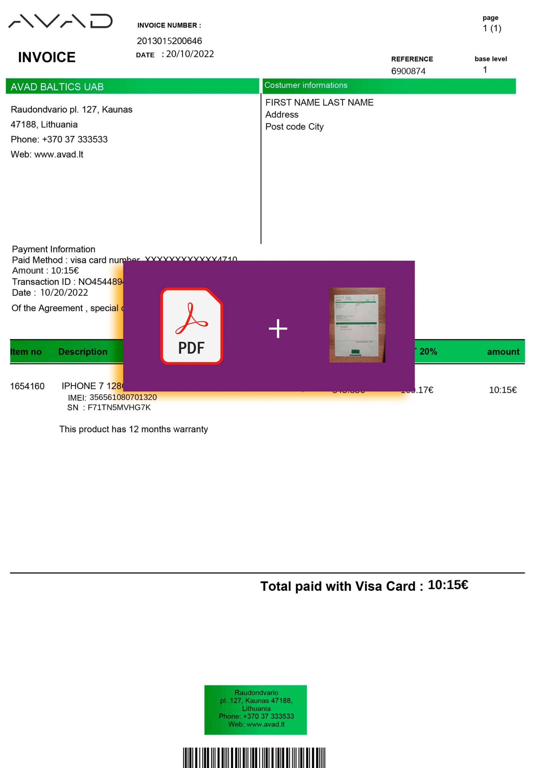 LITVA utility bill