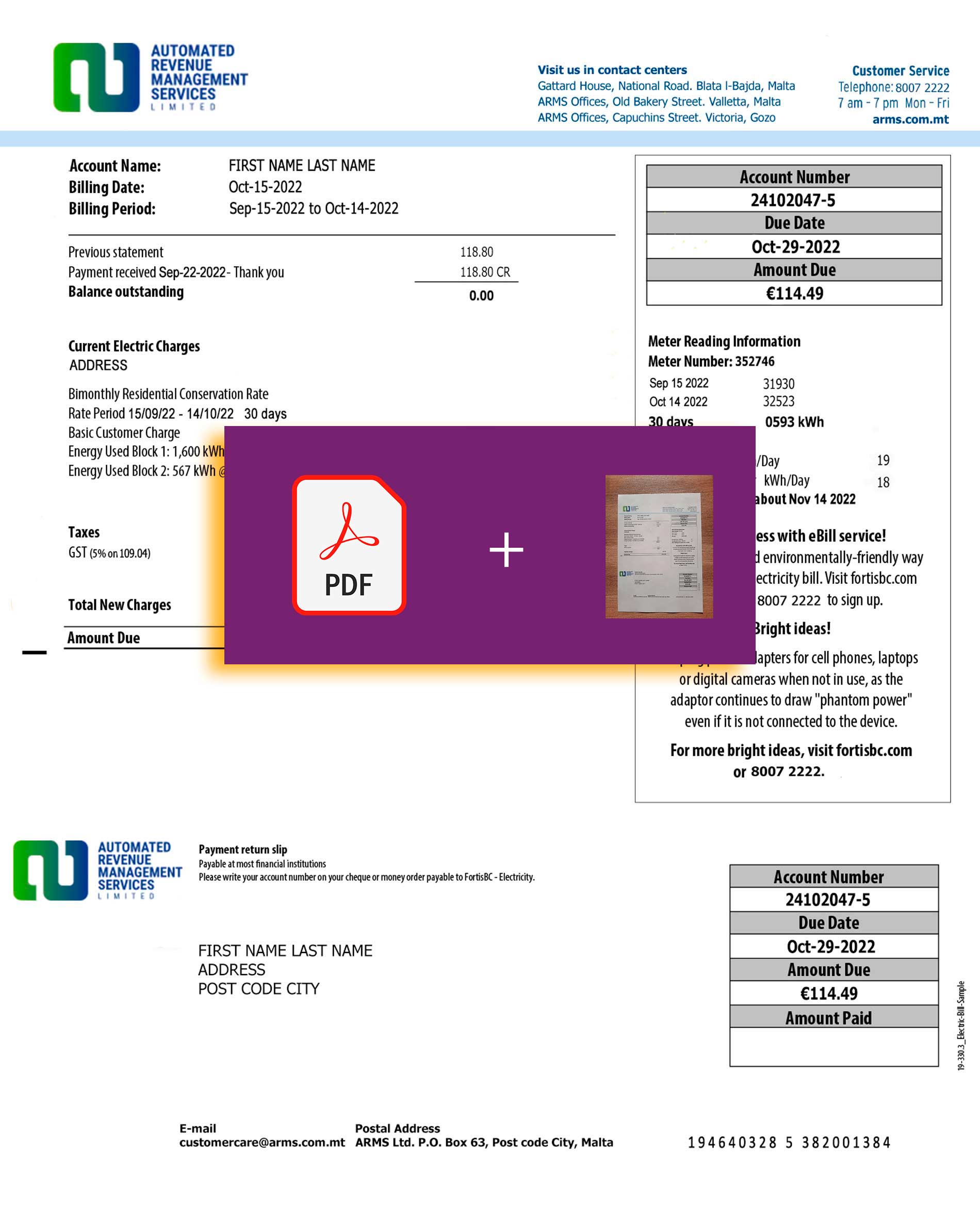 Malta utility bill