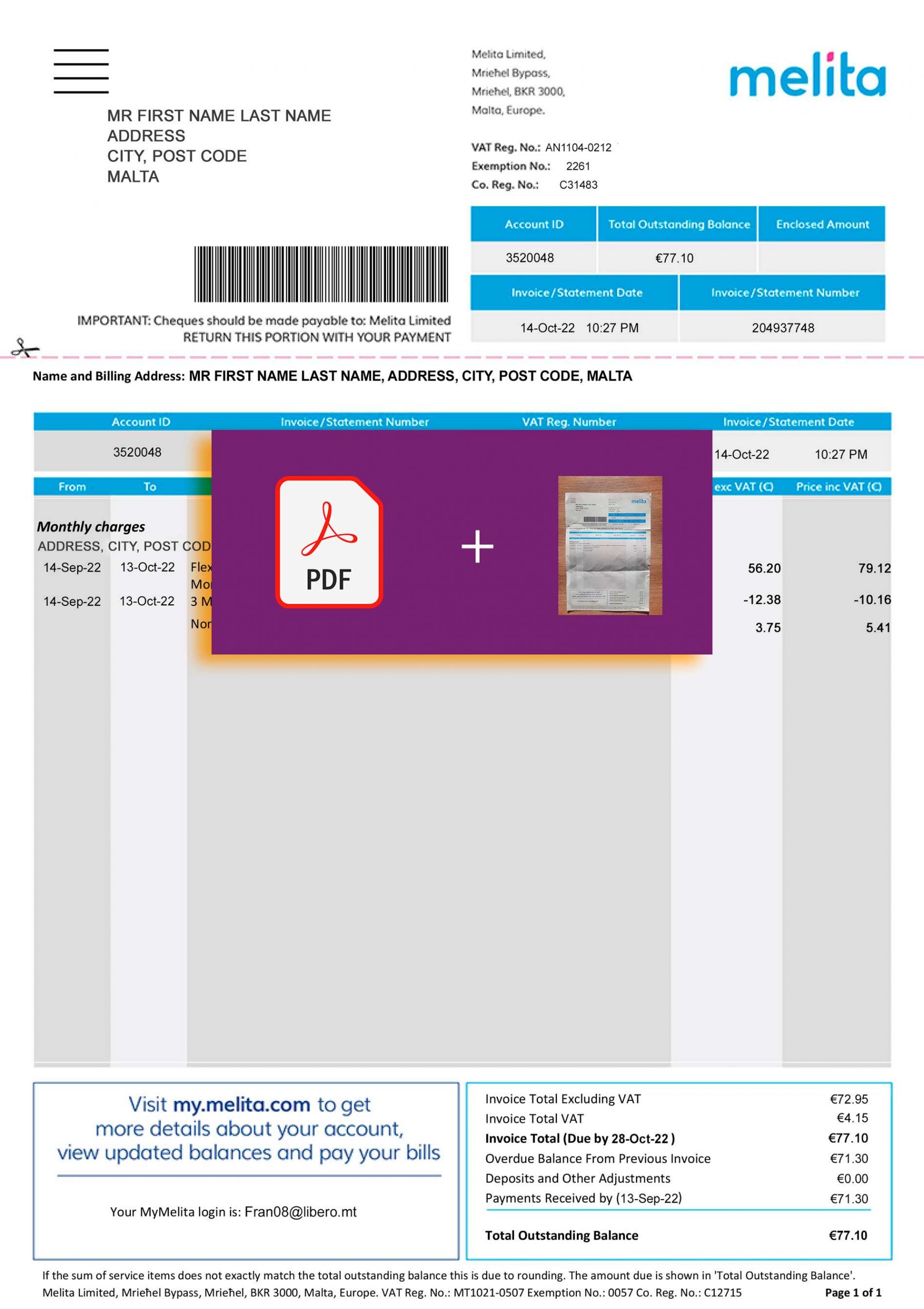 Malta utility bill