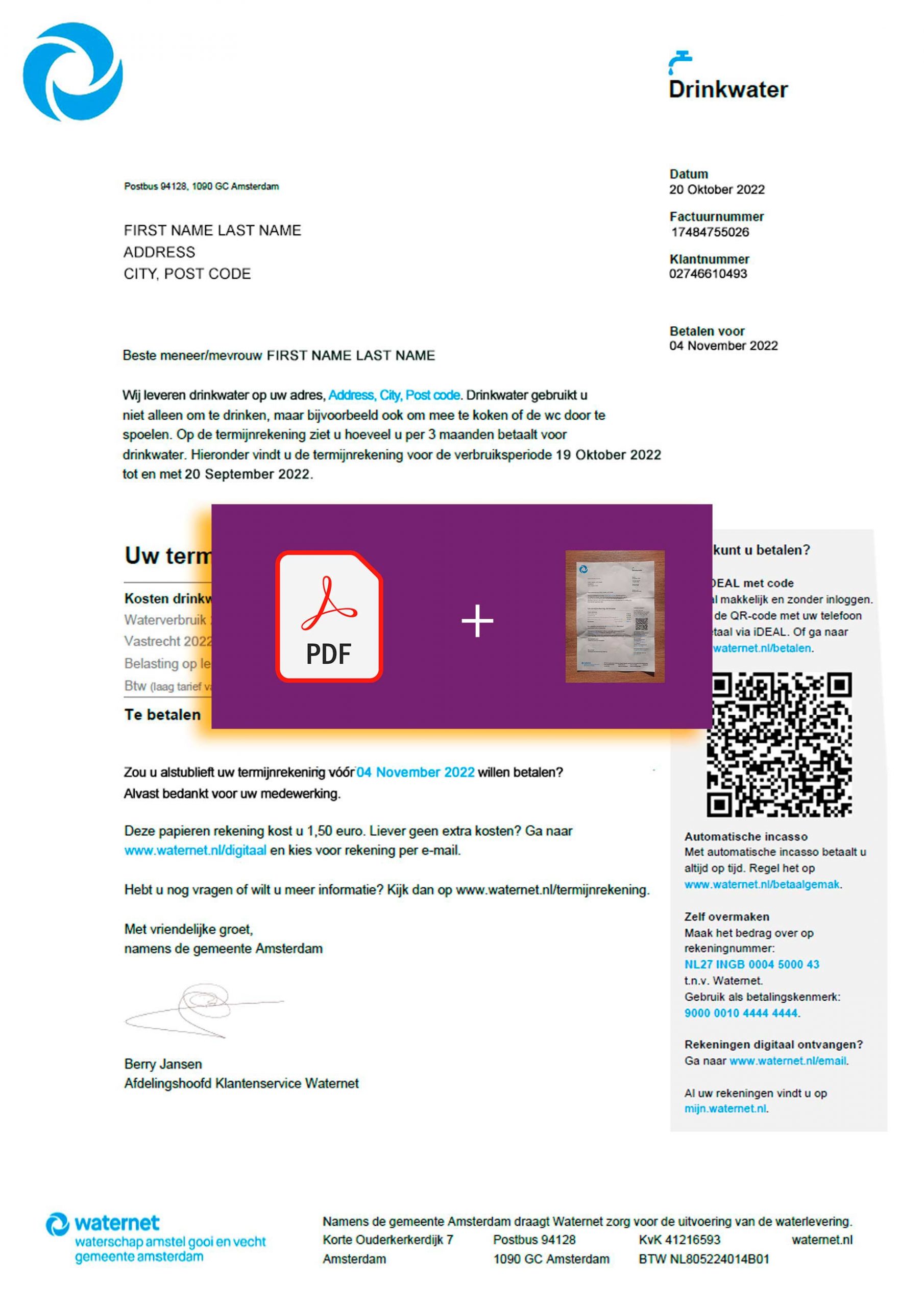 Netherlands utility bill