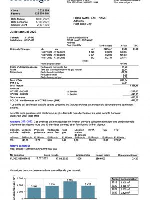 Luxembourg utility bill for proof of address