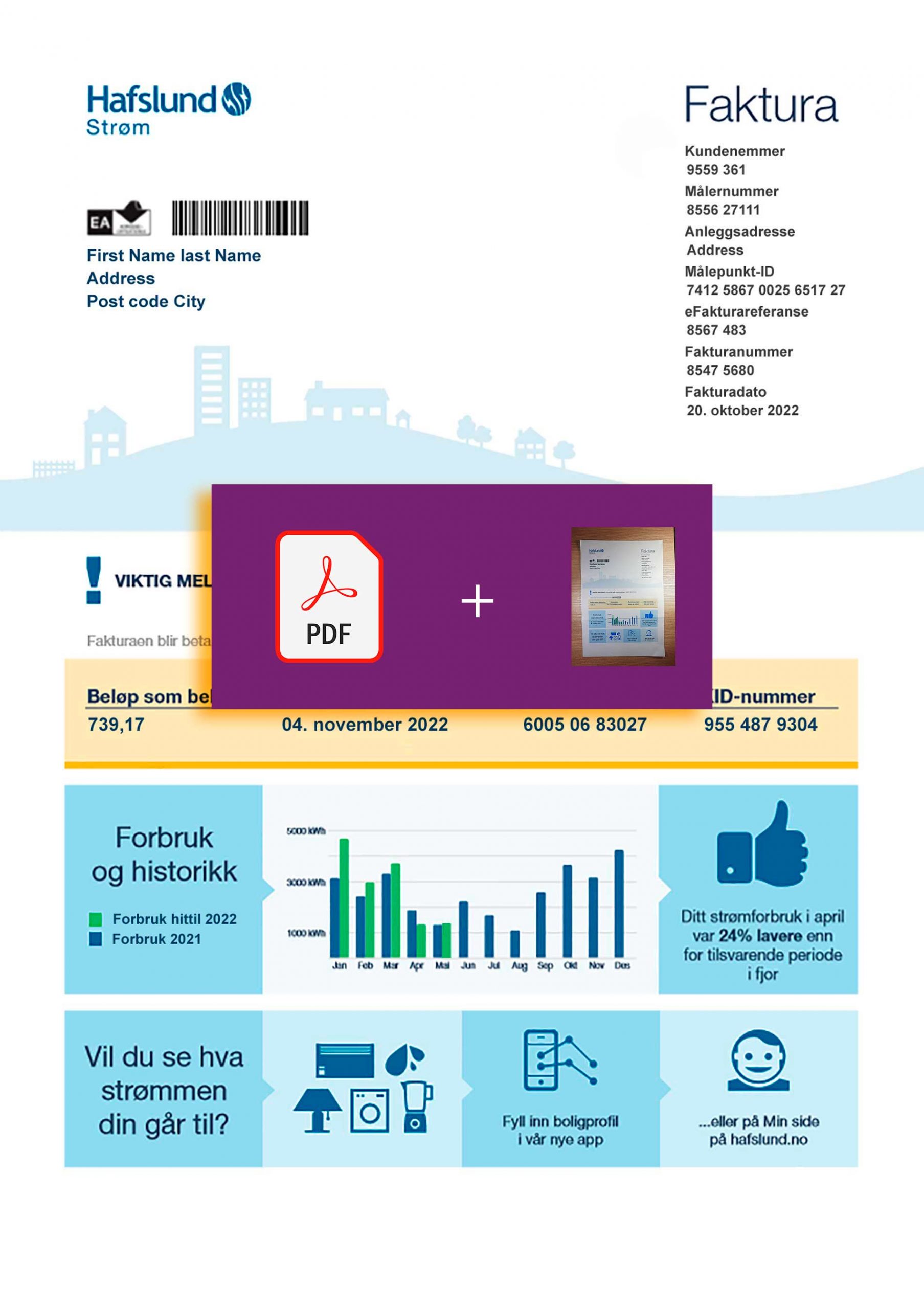 Norway utility bill for proof of address