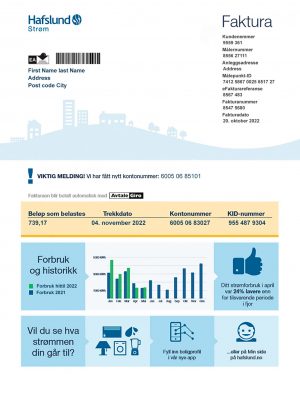 Norway Create utility bill
