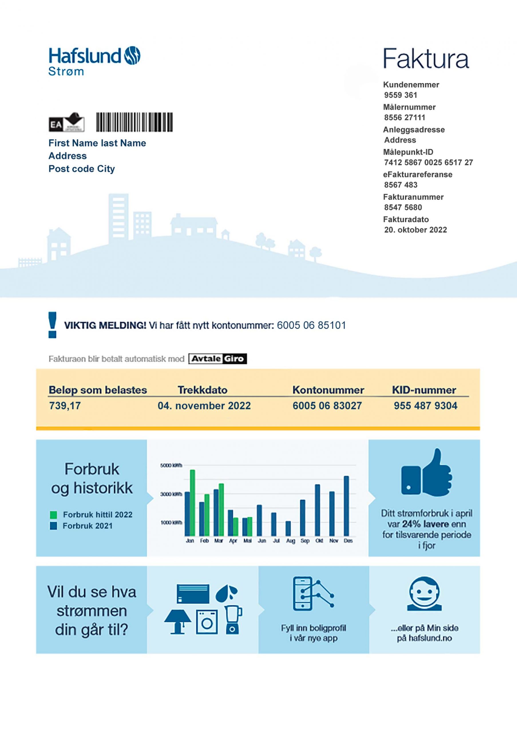 Norway Create utility bill