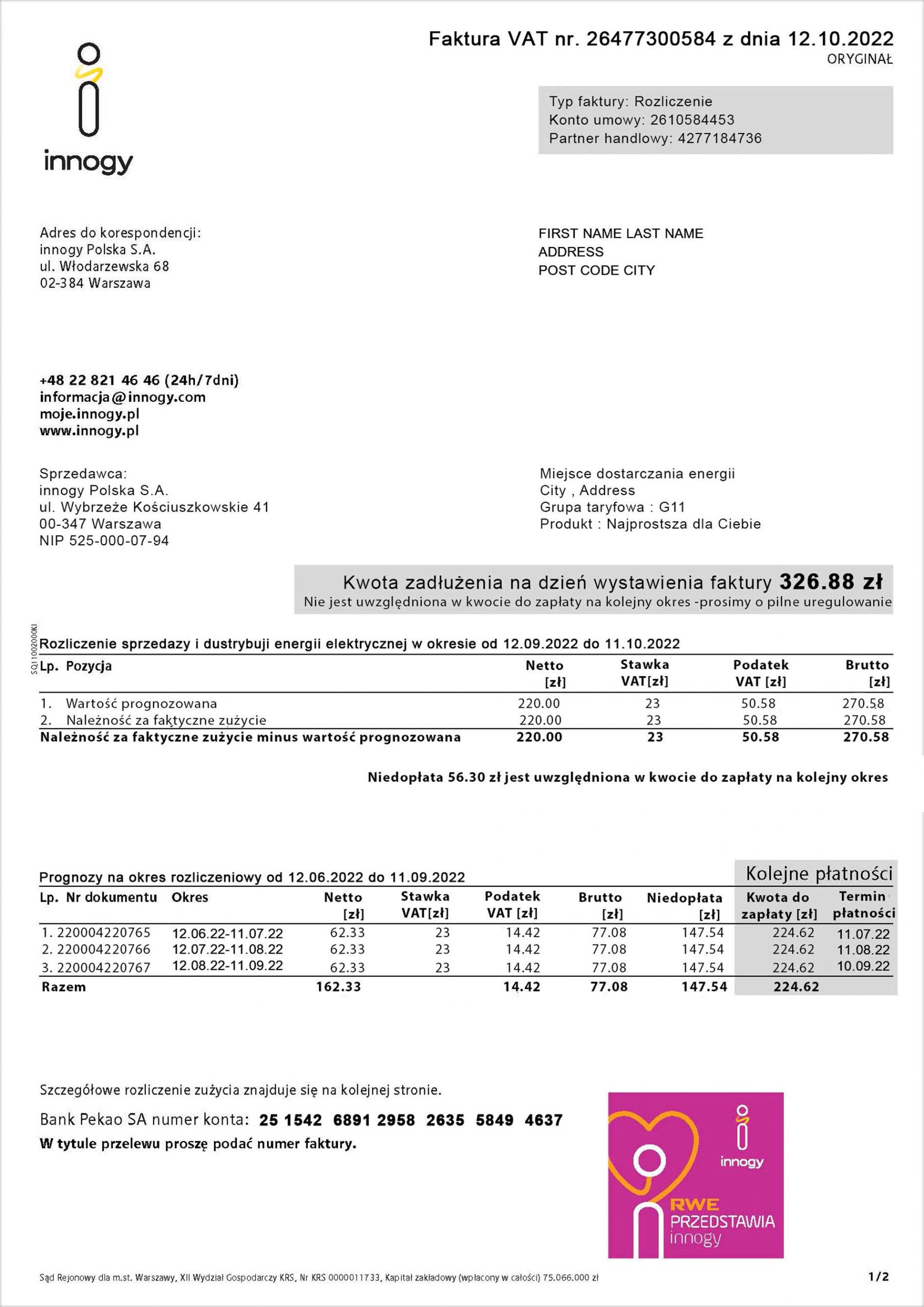 Poland utility bill for proof of address