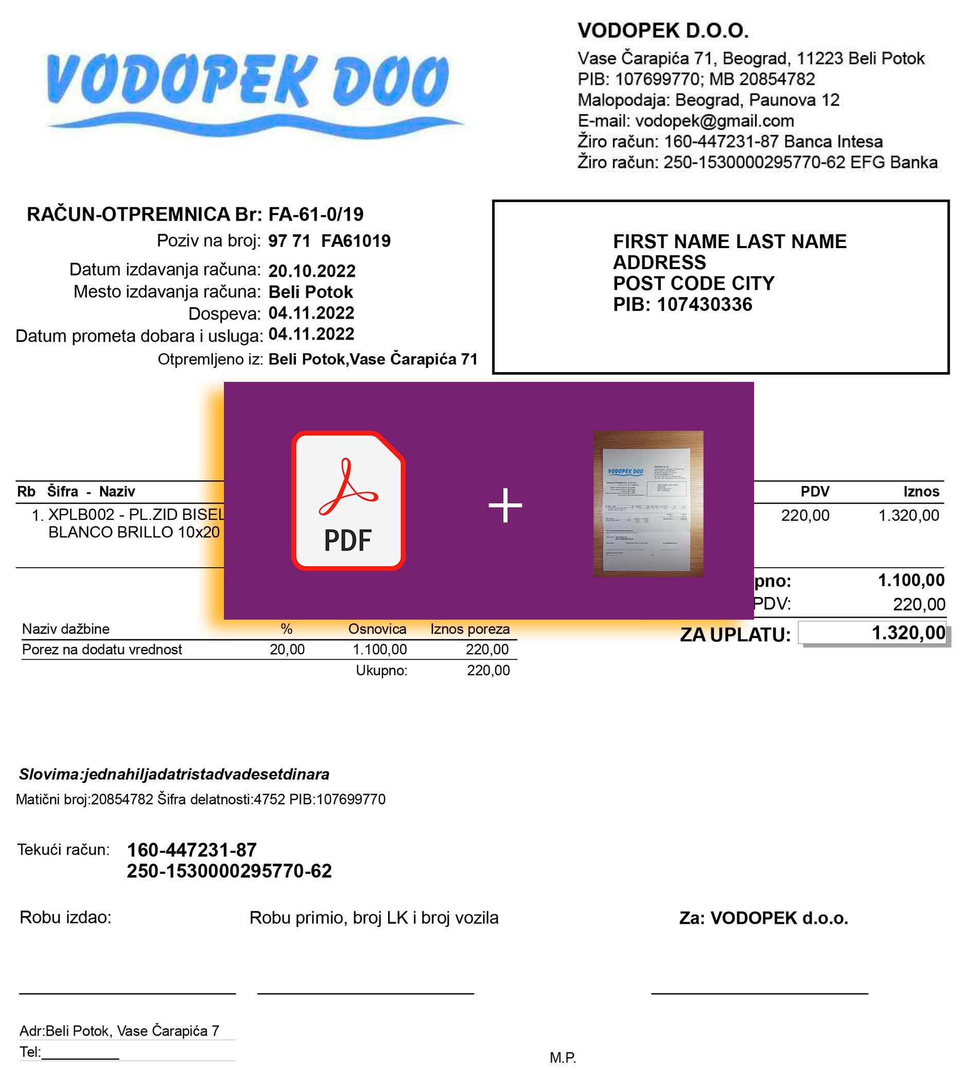 Serbia utility bill