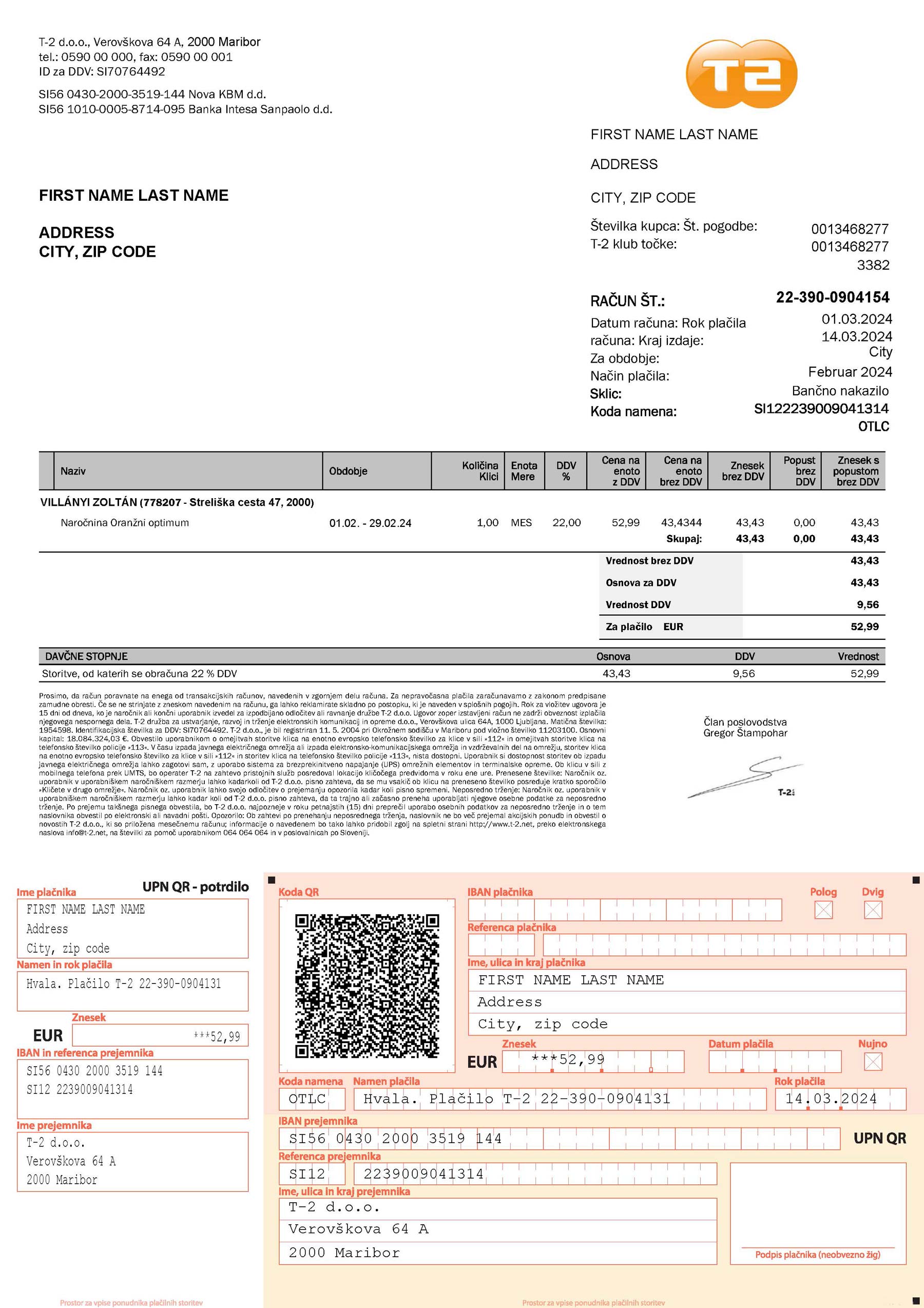 Slovenia {State} T2 A4 utility template – download and edit easily