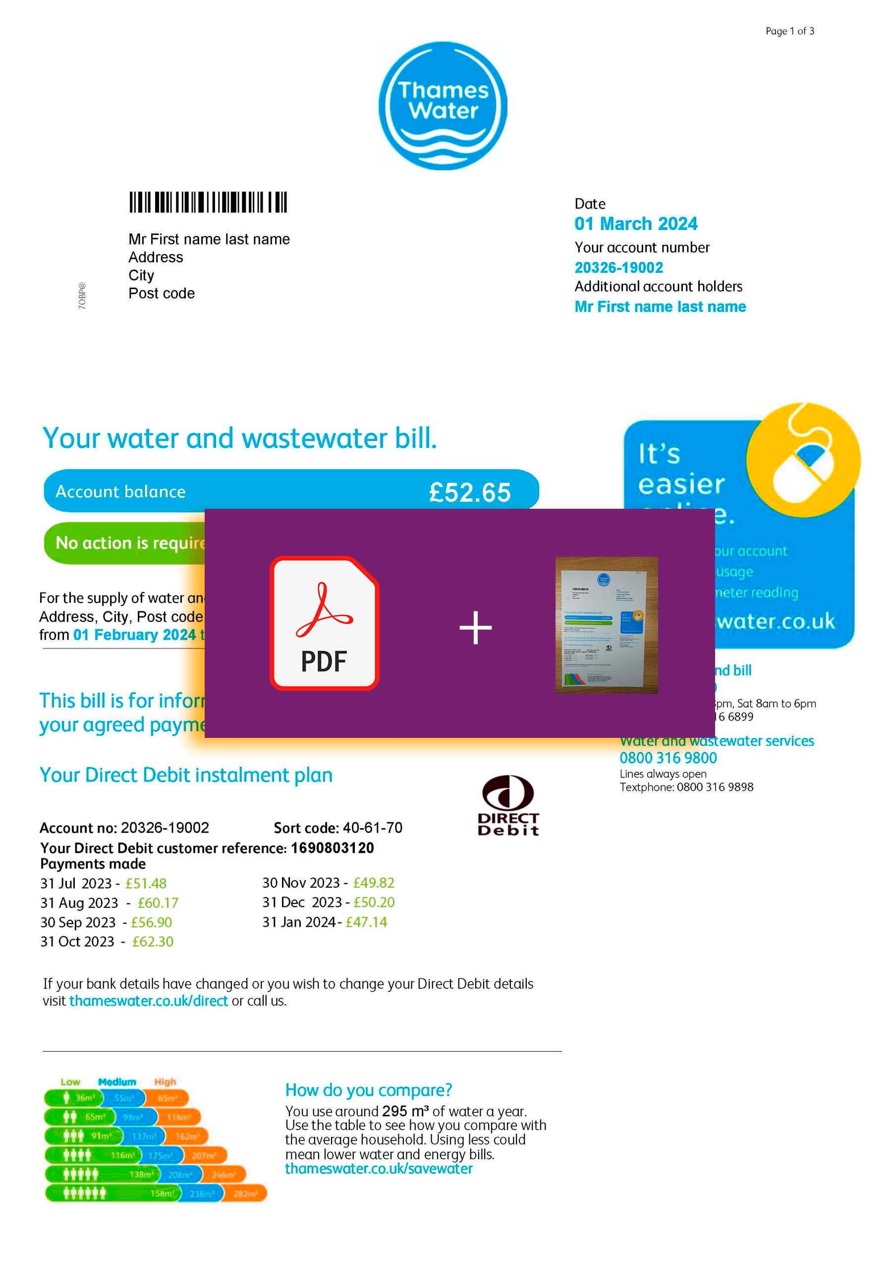 {State} Thames Water A4 utility template – download and edit easily