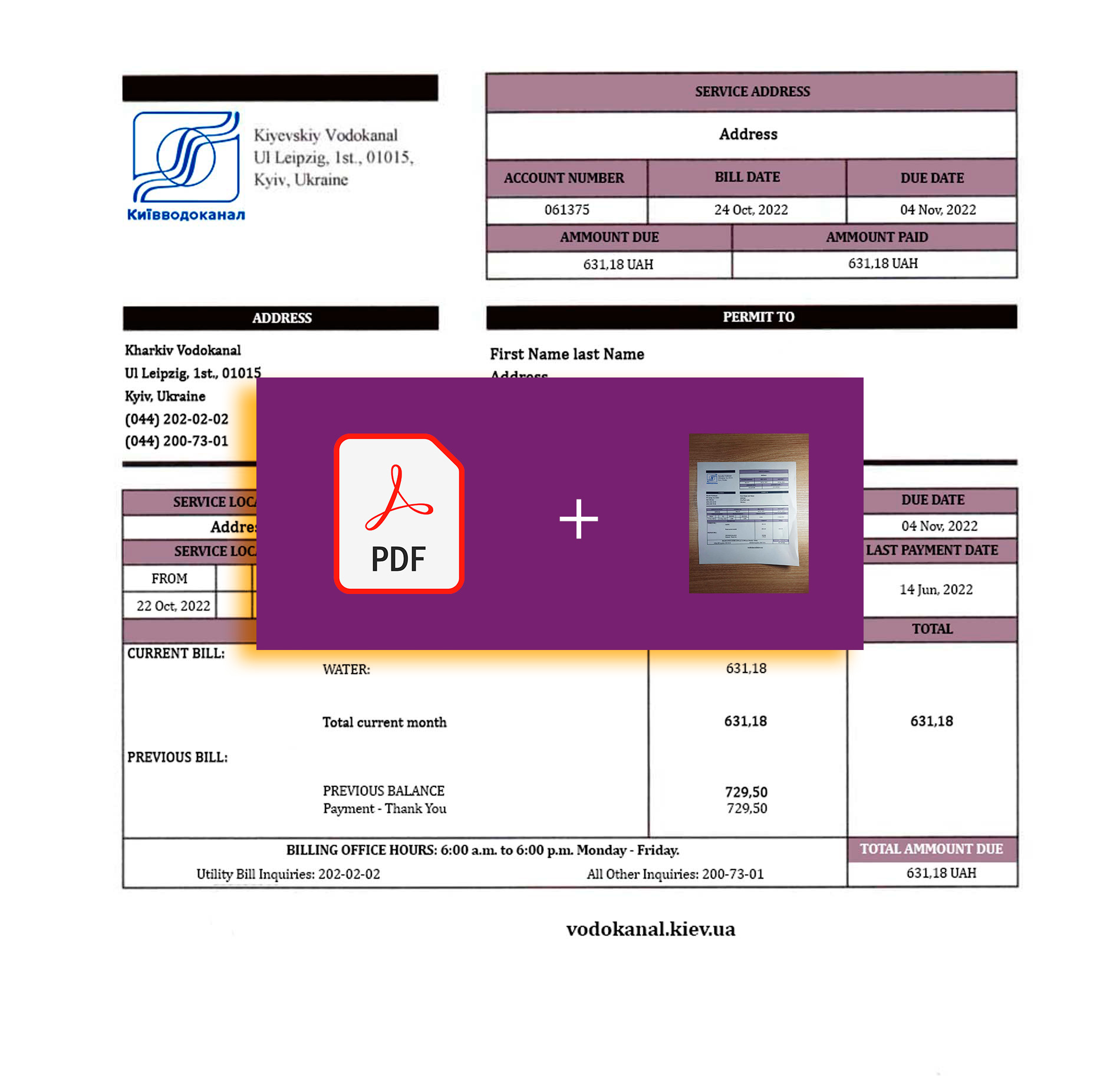 Ukraine utility bill