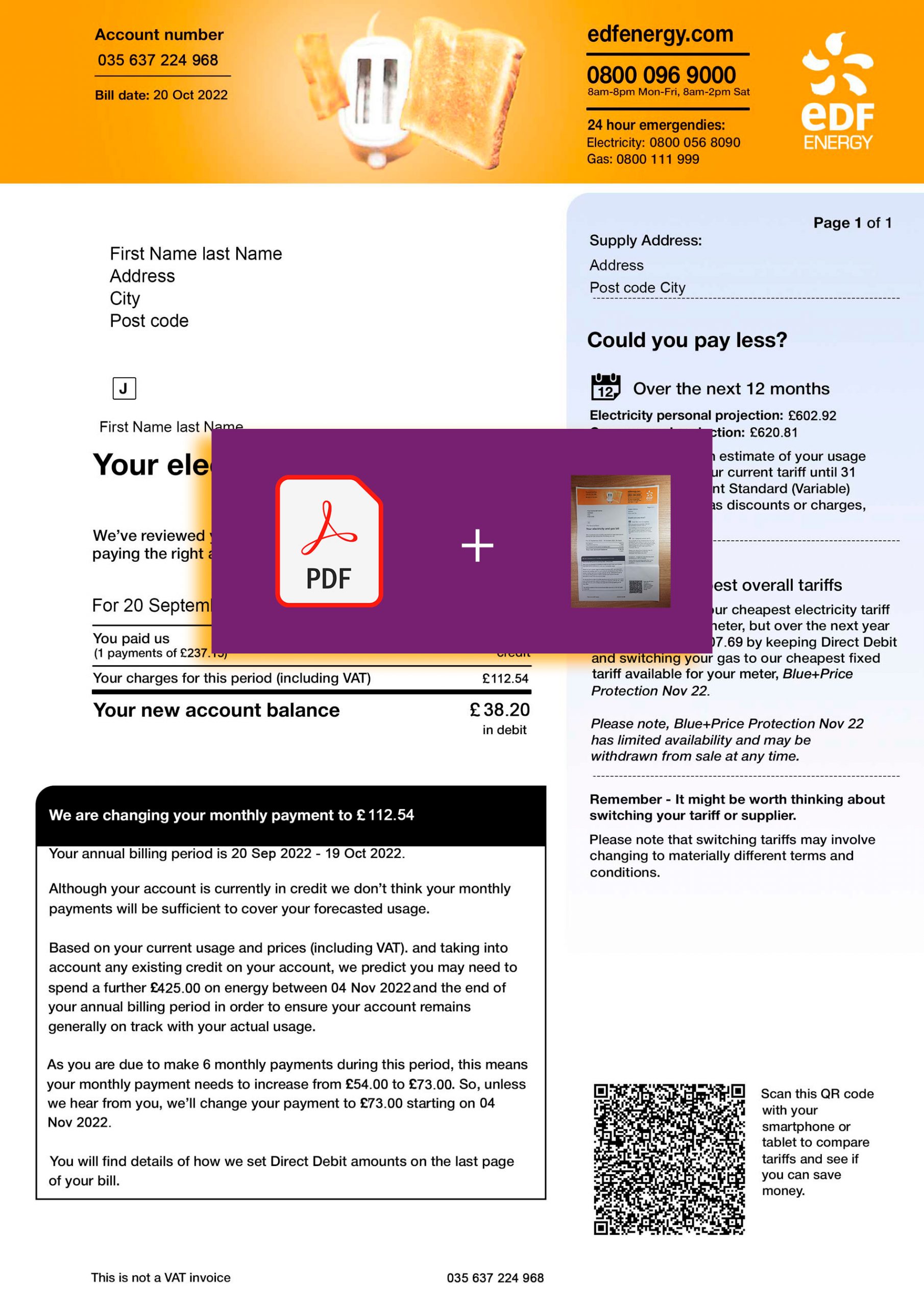 United Kingdom utility bill