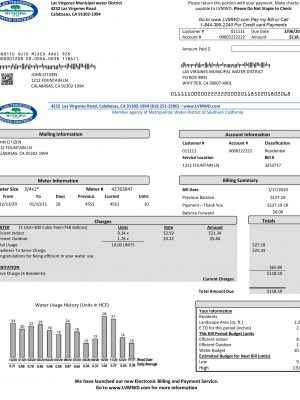 california utility bill