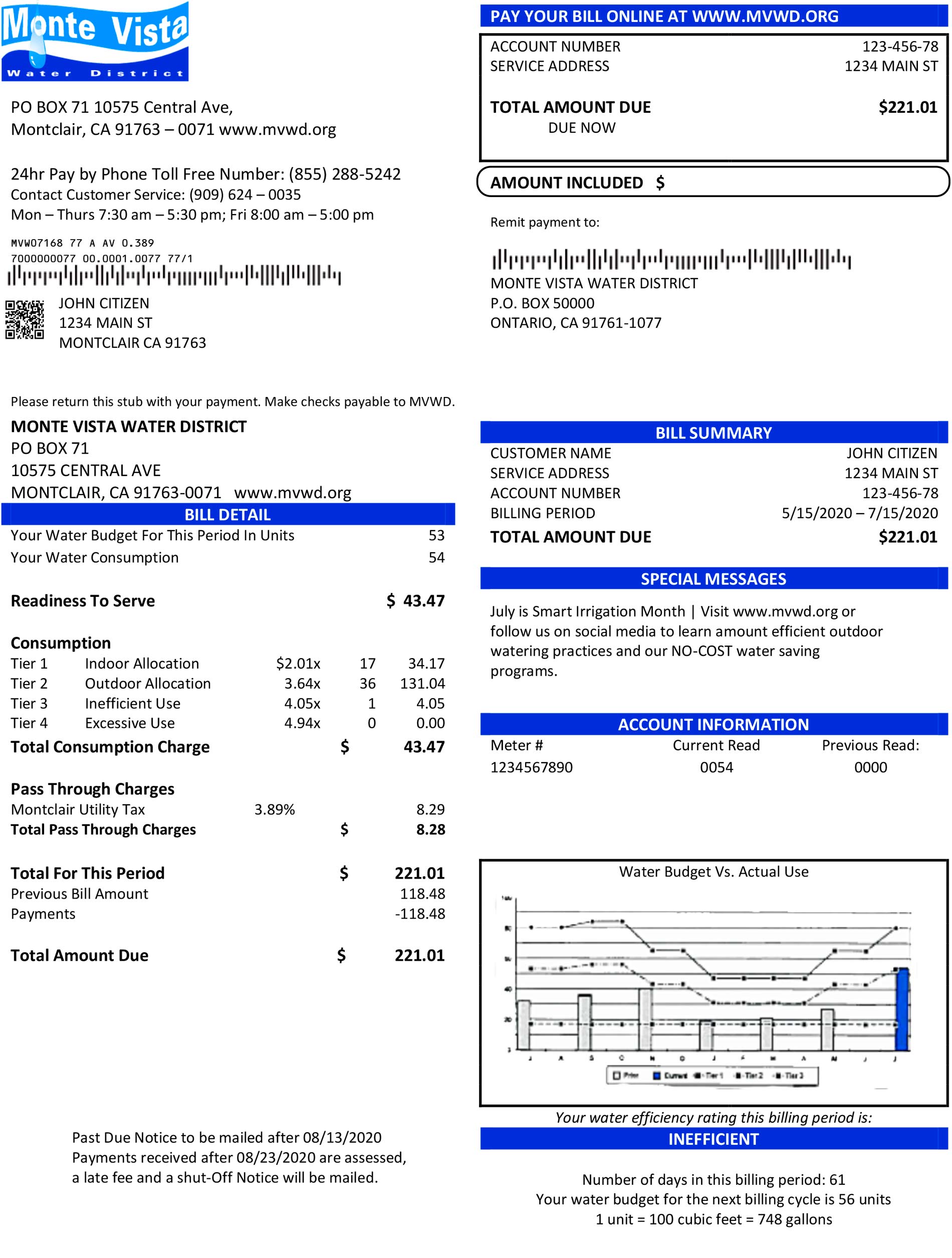 California utility bill template
