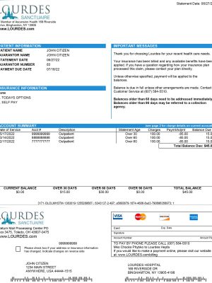 New York Lourdes utility bill
