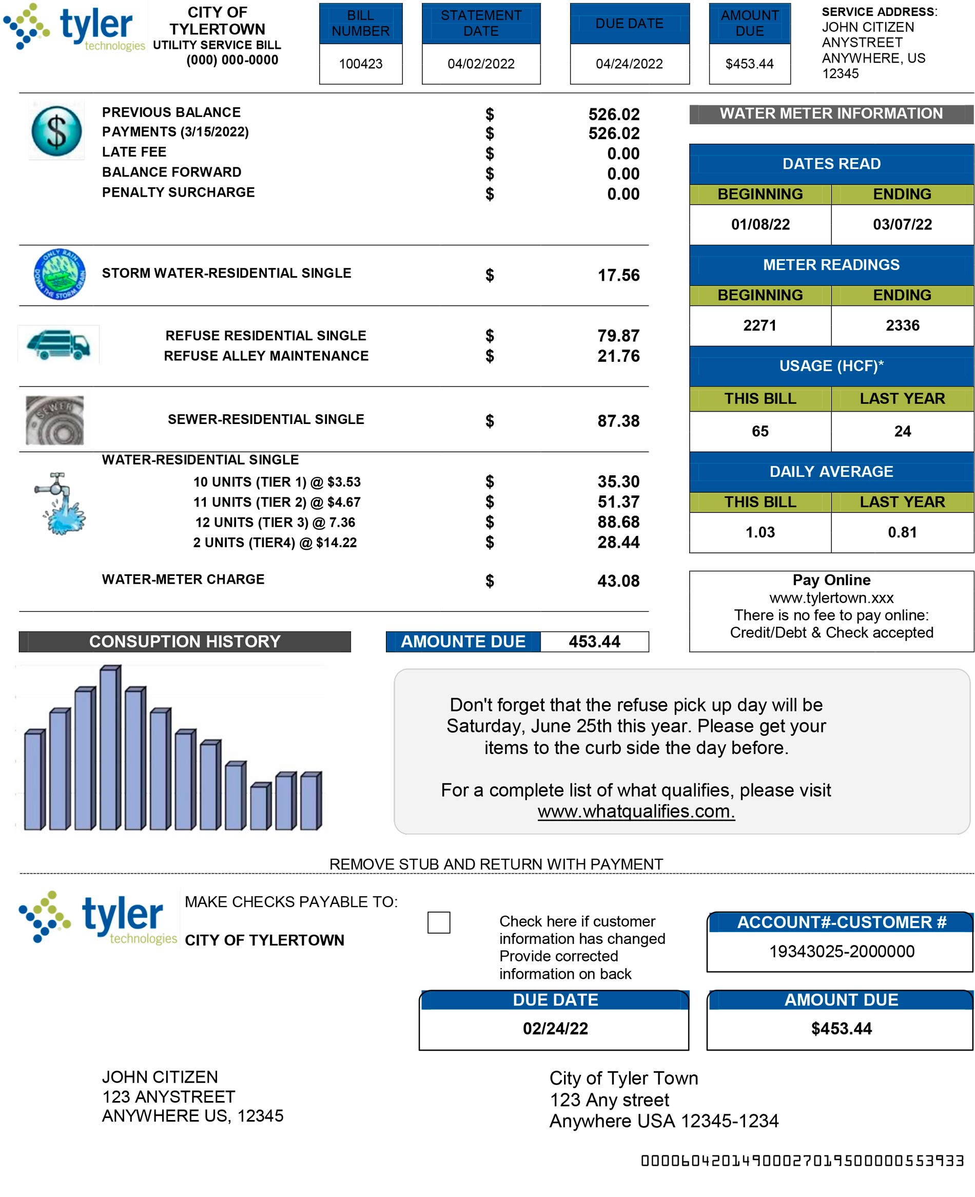 Texas utility bill generator