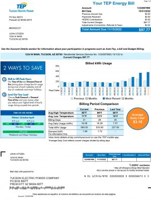 Arizona utility bill