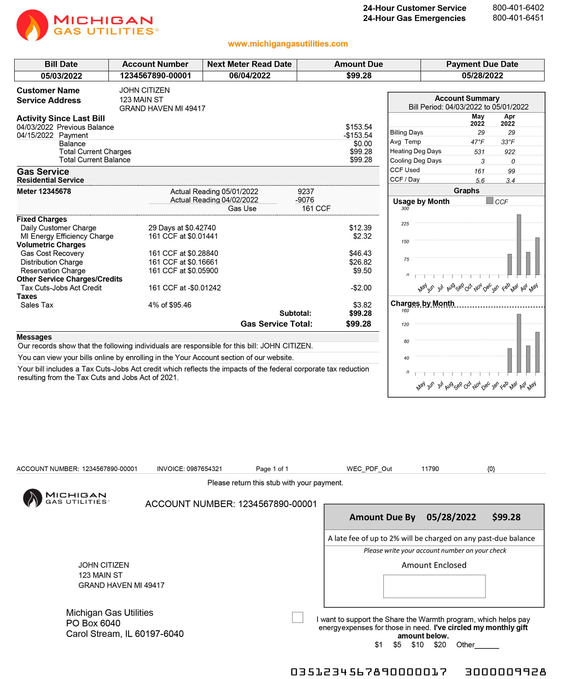 Michigan utility bill for proof of address