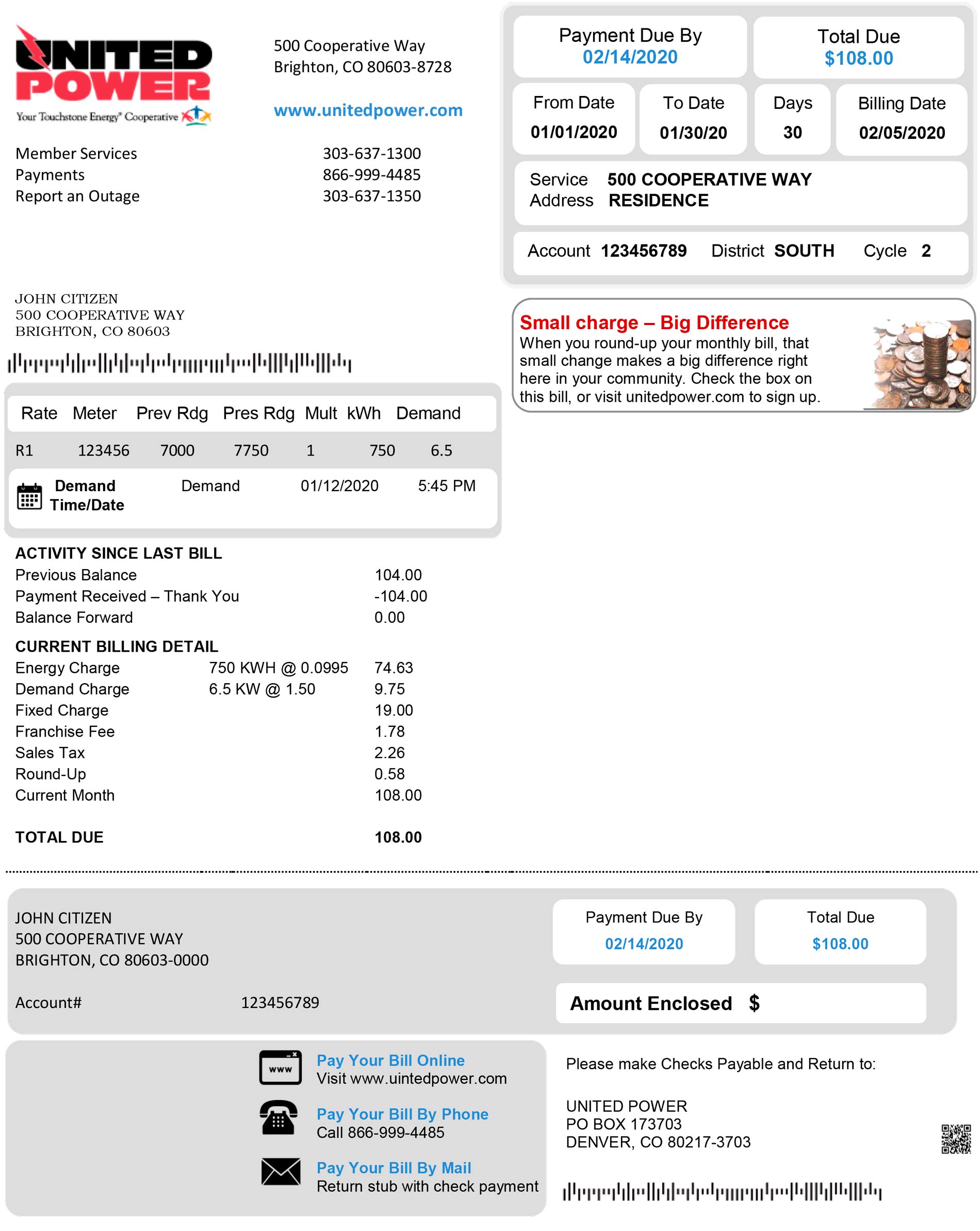 Colorado utility bill