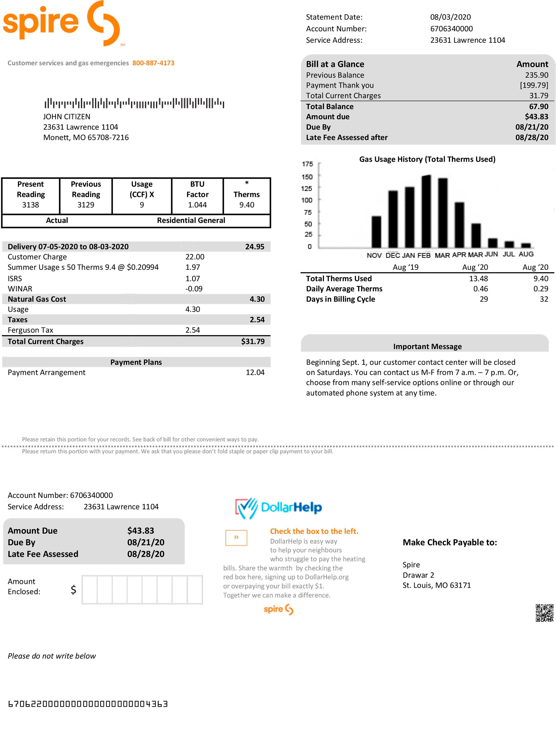 USA utility bill