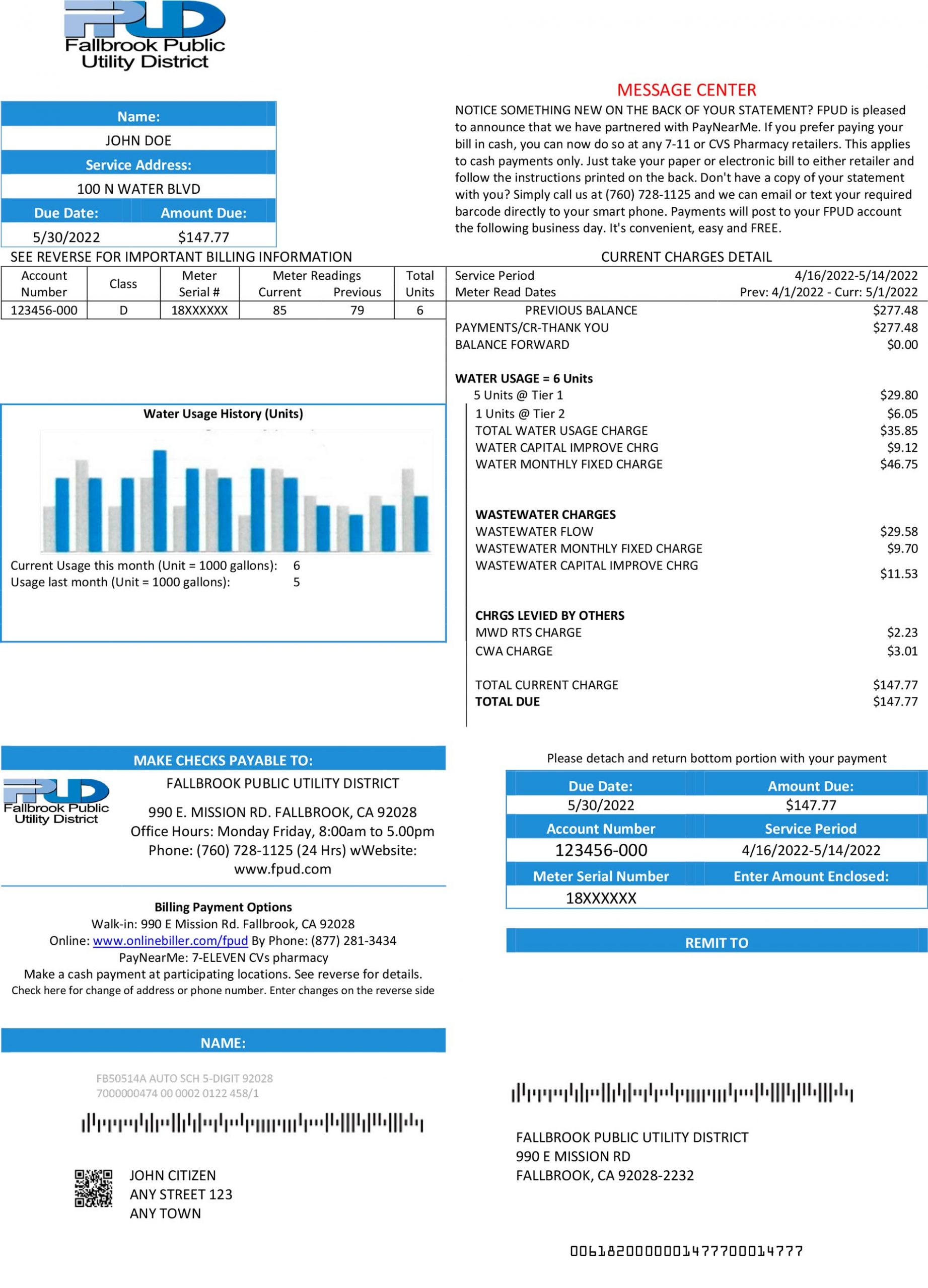 california utility bill template