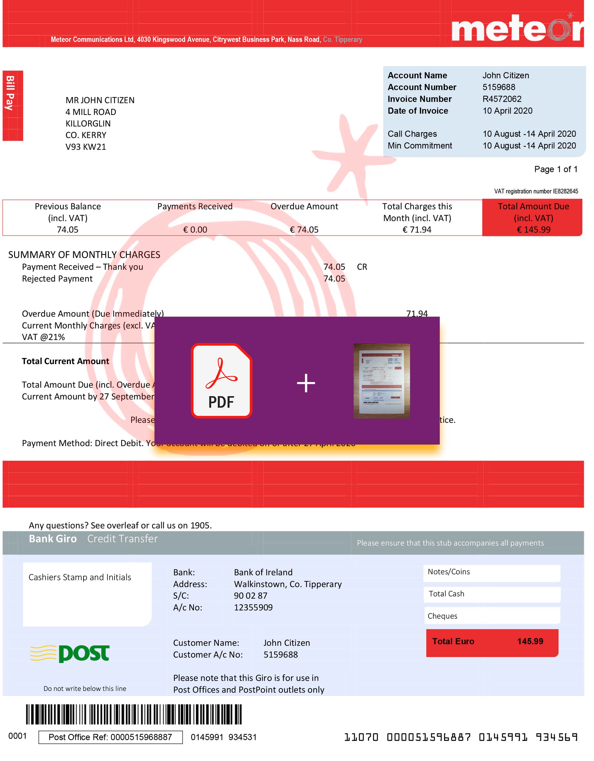 Ireland utility bill
