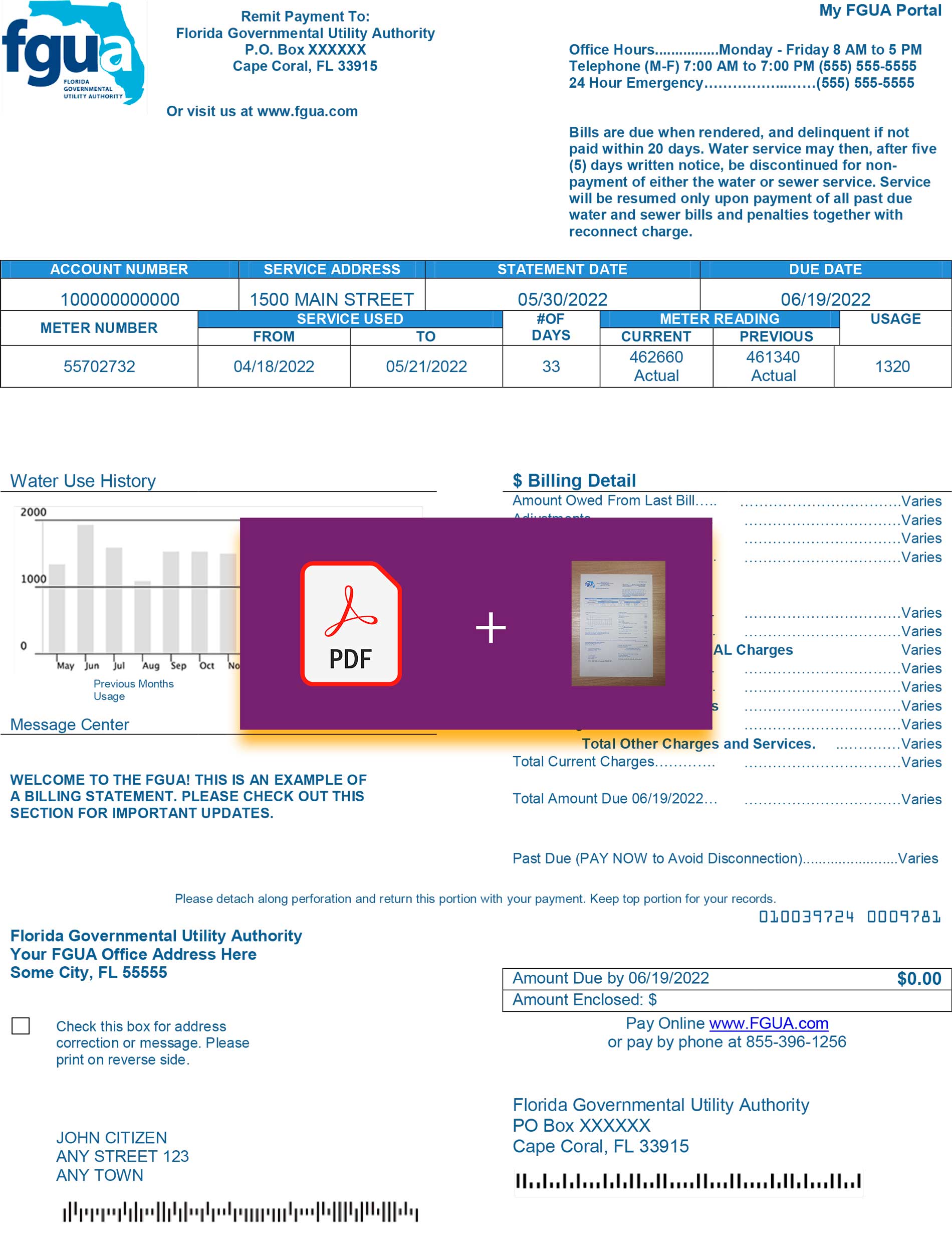 bill utility bill for proof of address
