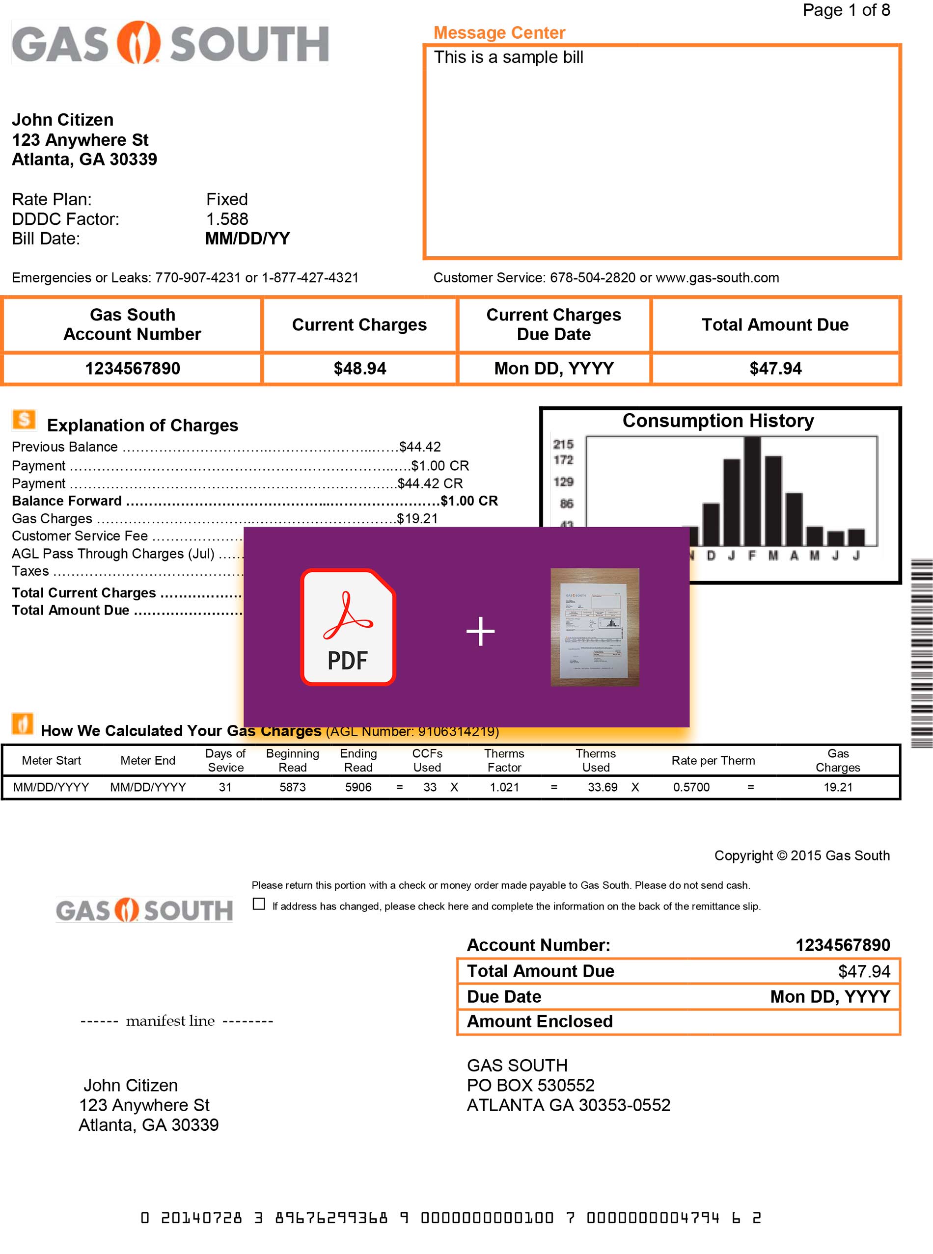 new york utility bill template