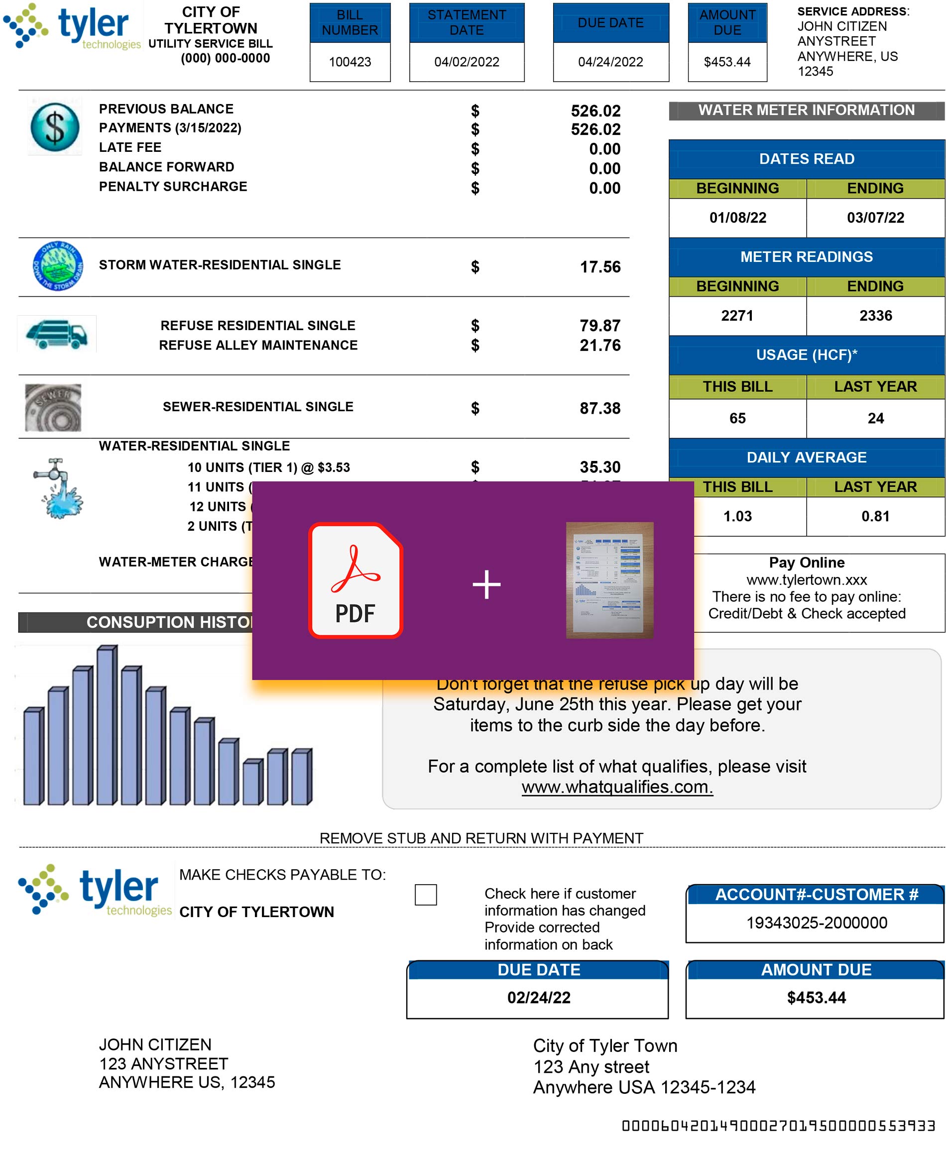 utility bill sample utility bill