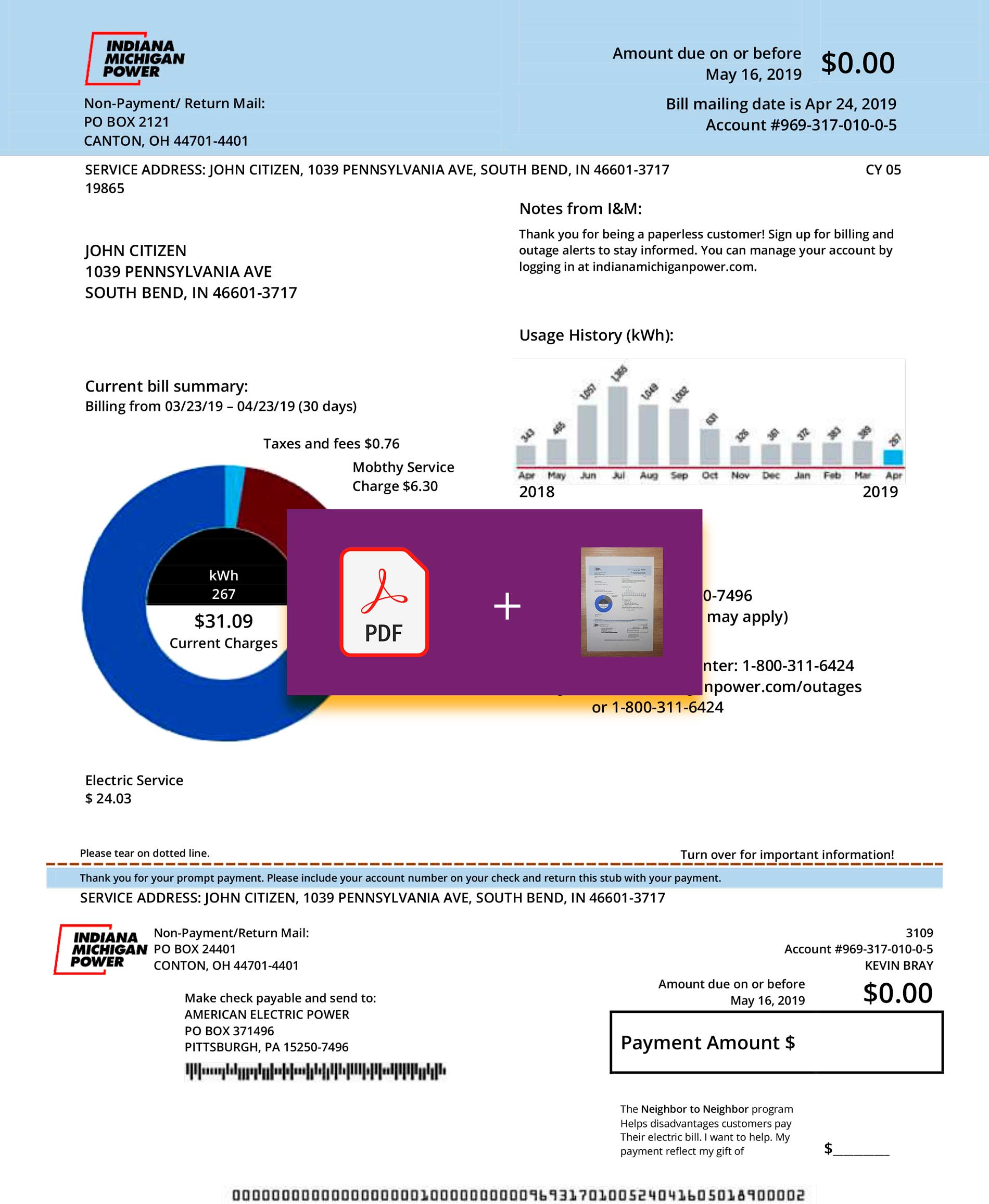 Michigan utility bill for proof of address