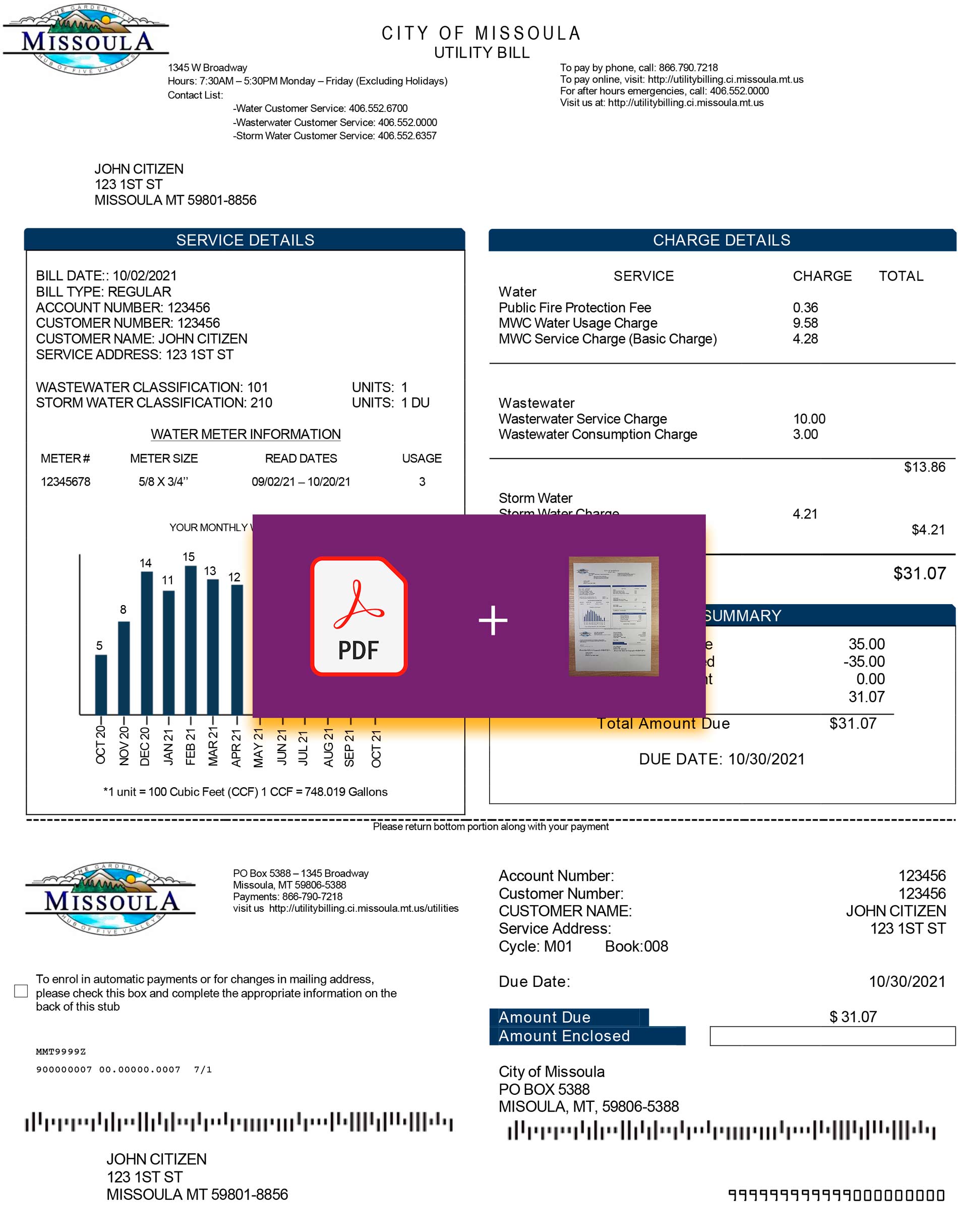 Montana utility bill for proof of address
