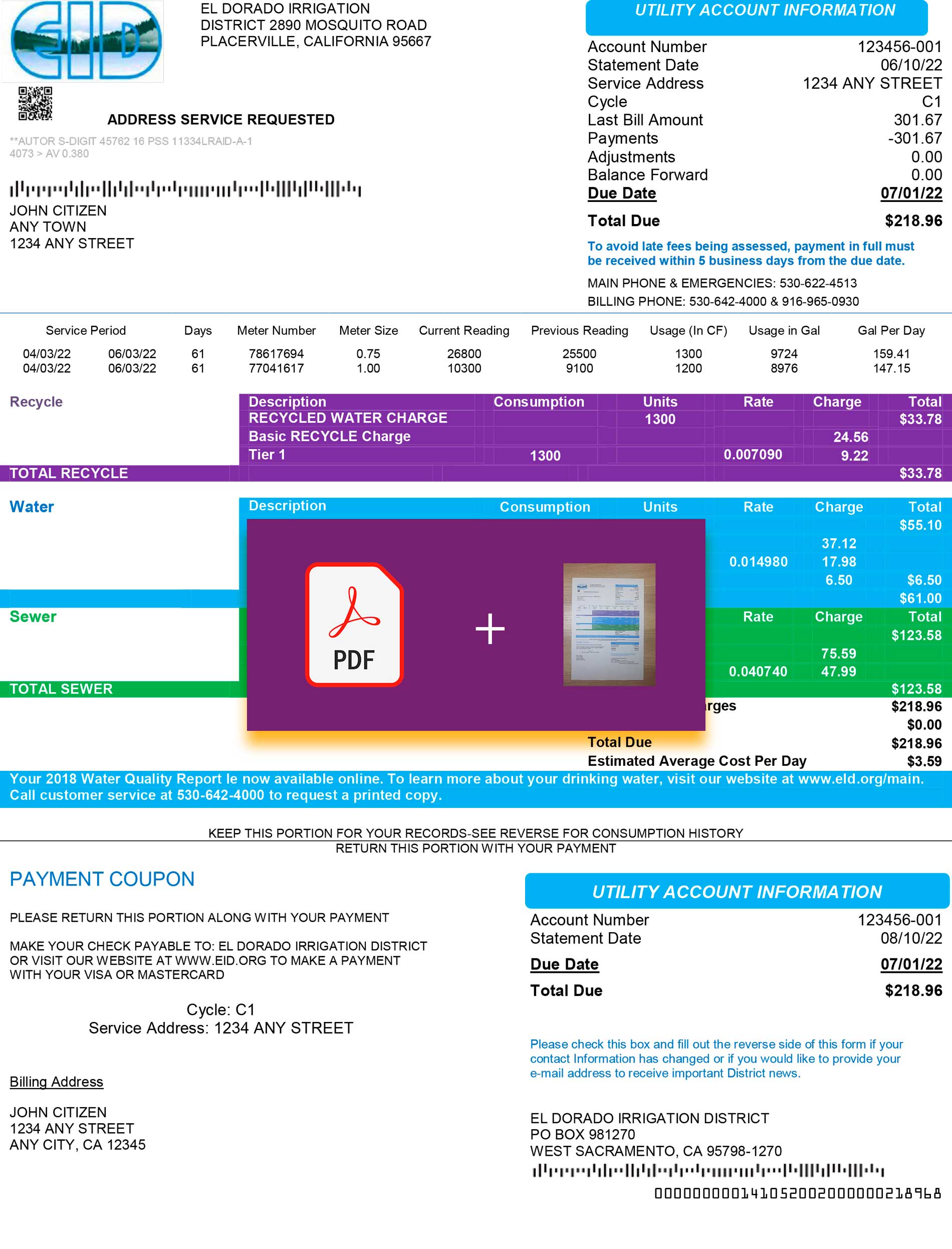 California utility bill