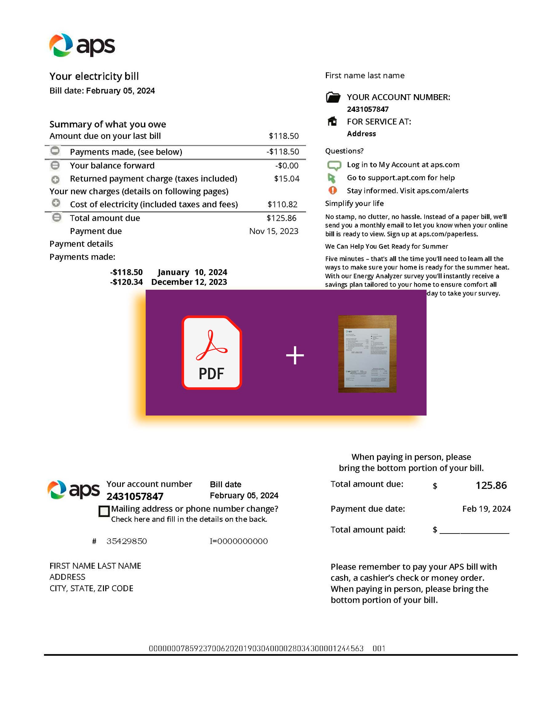 Arizona {State} {Provider} utility file with verification stamp – ready to use