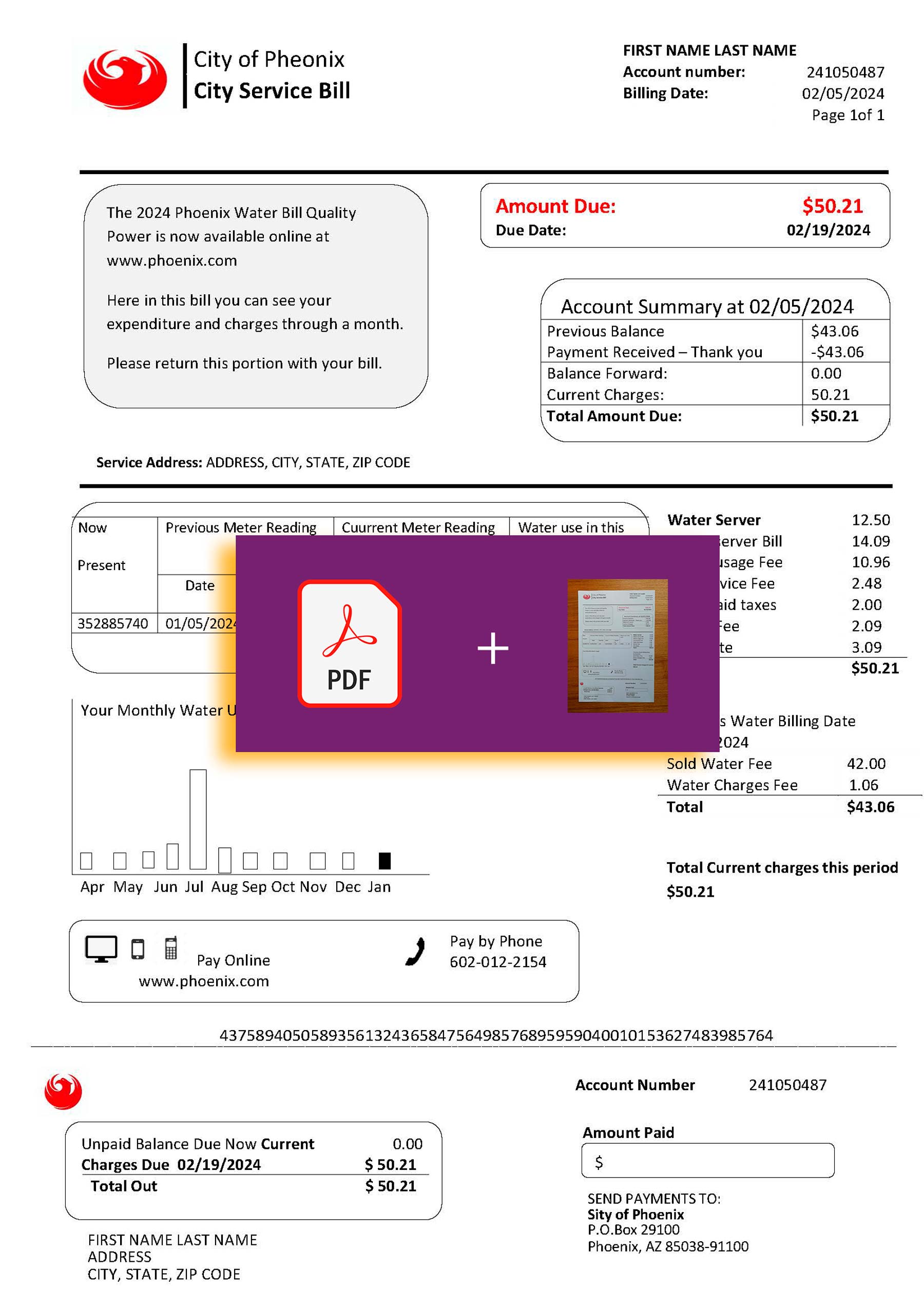 Arizona {State} {Provider} utility file with verification stamp – ready to use
