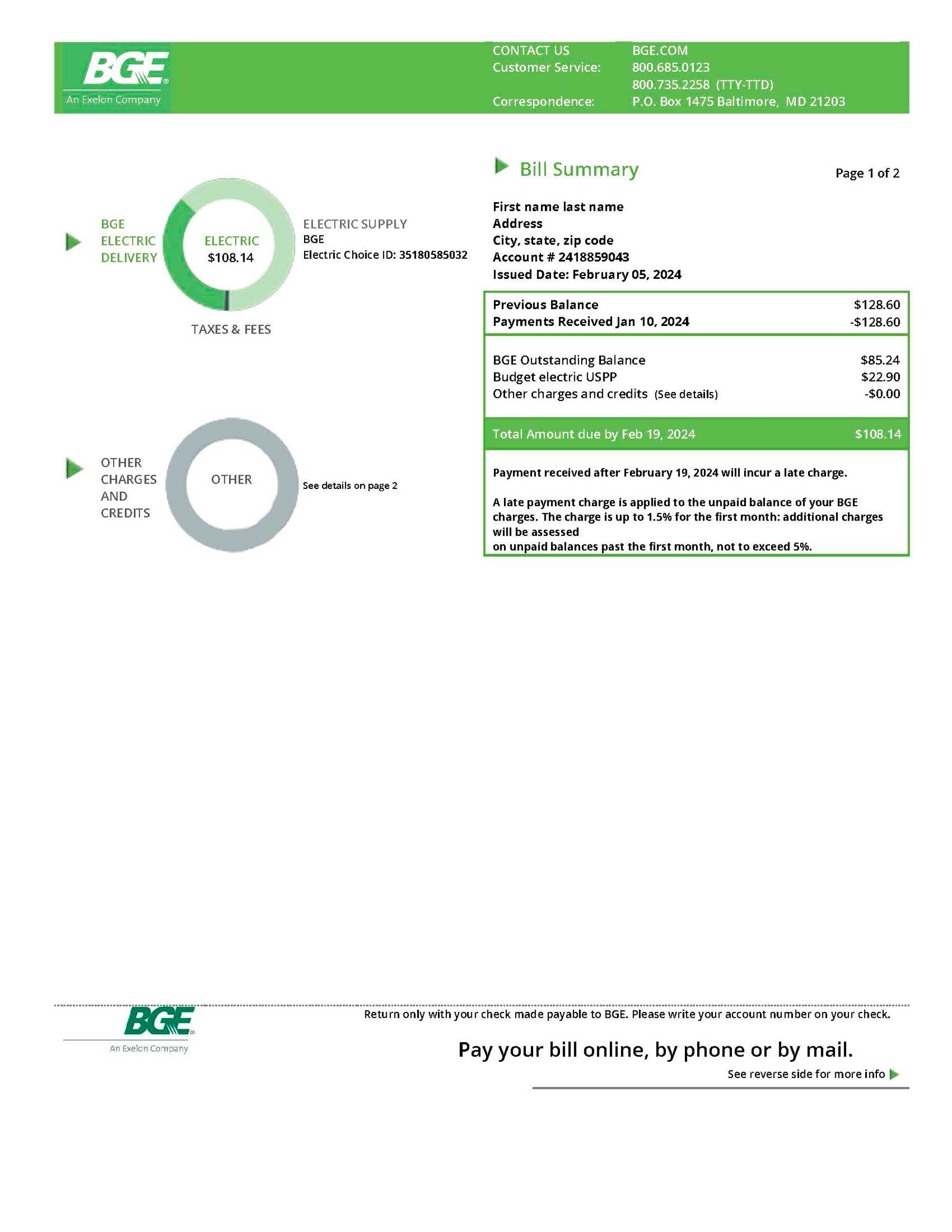 Maryland {State} {Provider} A4 utility template – download and edit easily