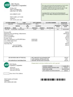Arkansas {State} {Provider} A4 utility template – download and edit easily