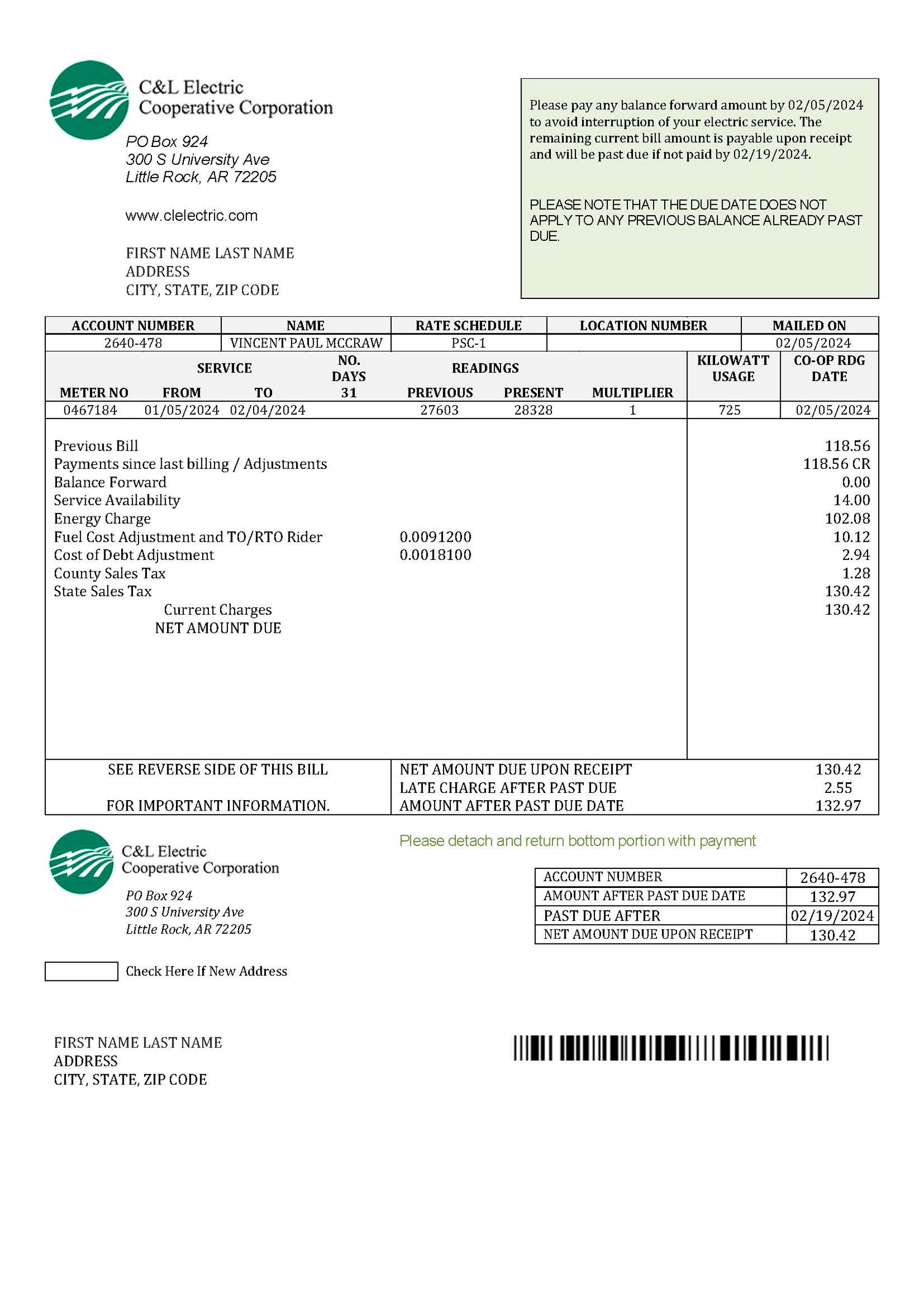 Arkansas {State} {Provider} A4 utility template – download and edit easily