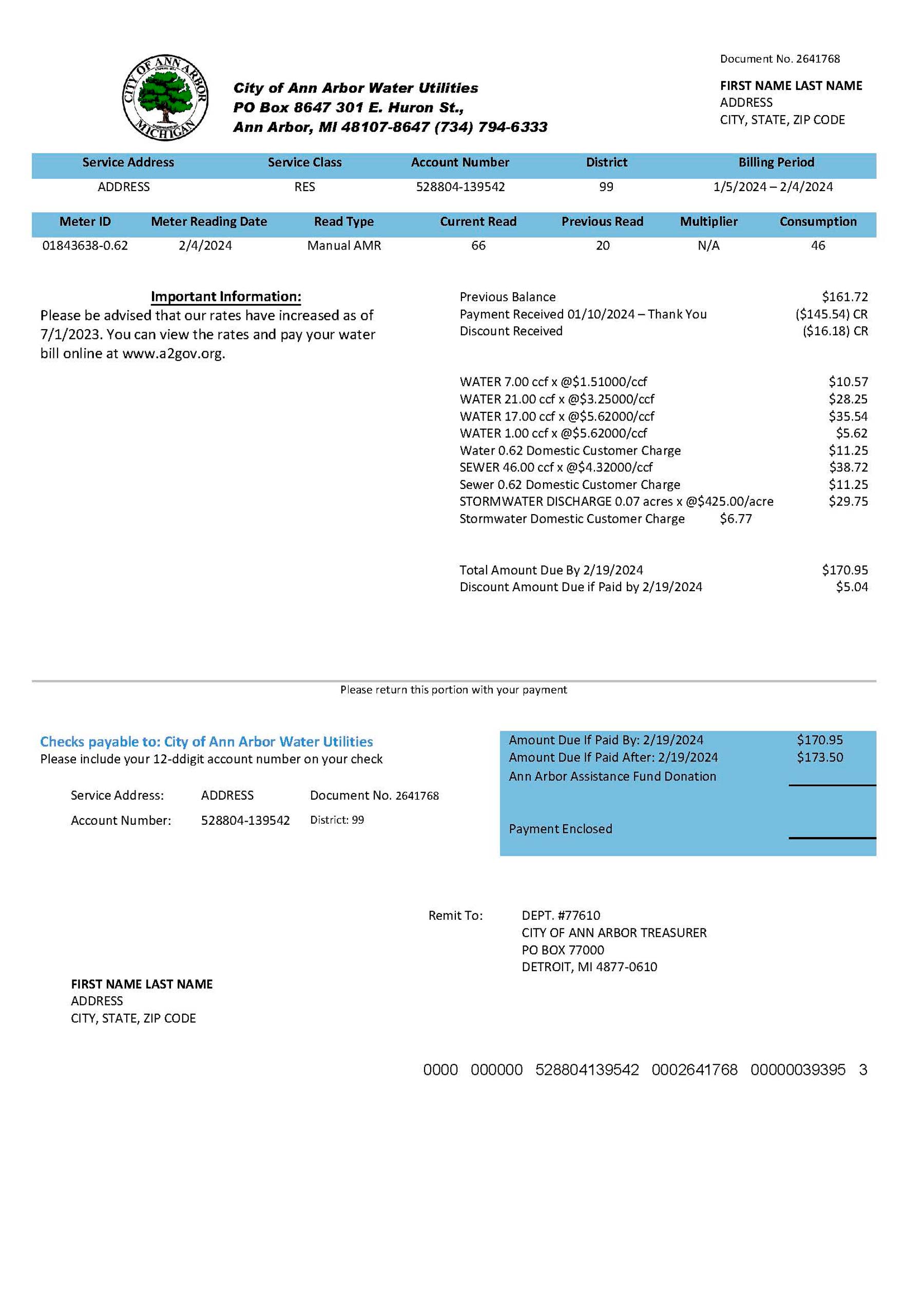 michigan {State} {Provider} A4 utility template – download and edit easily