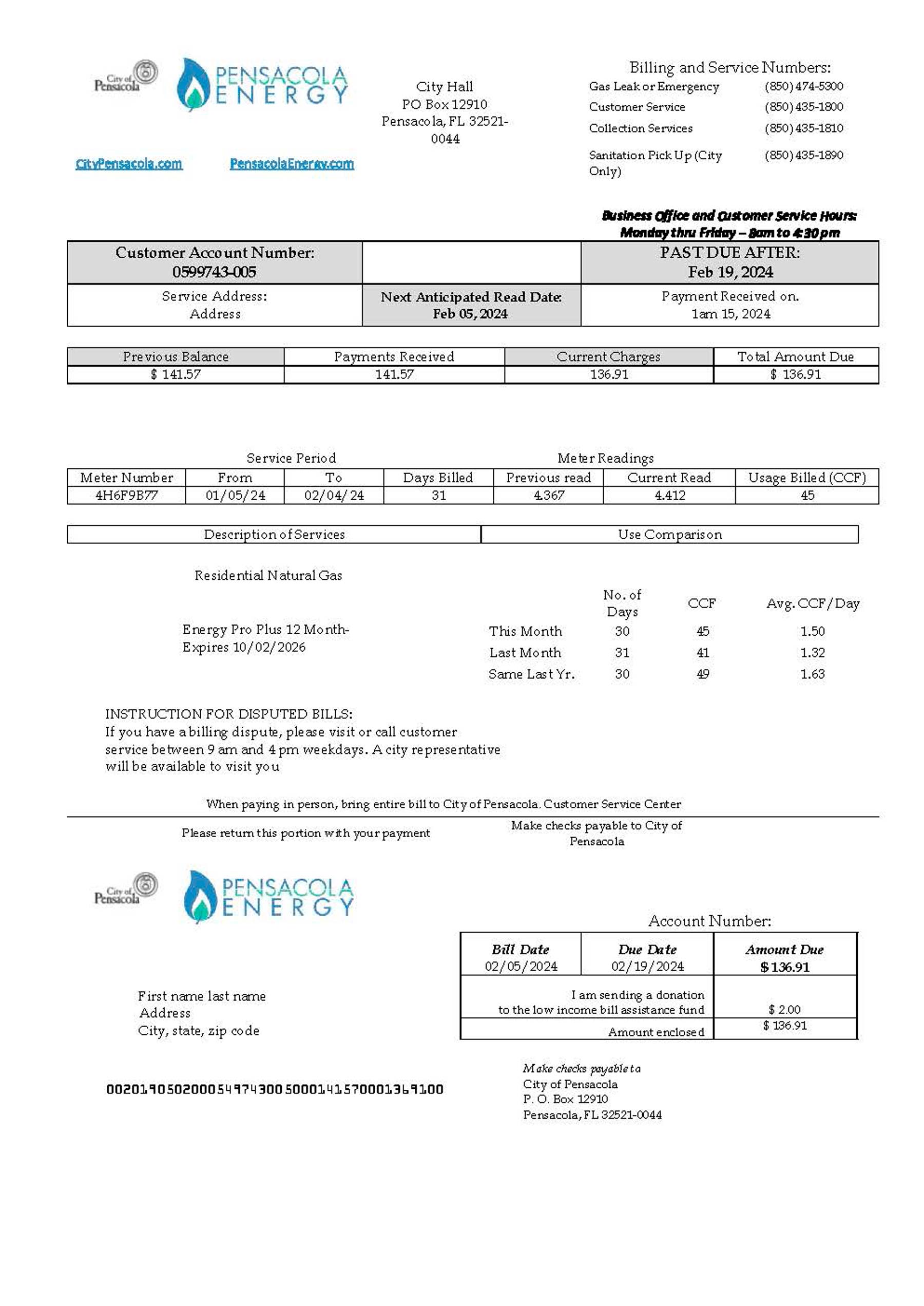 florida {State} {Provider} A4 utility template – download and edit easily