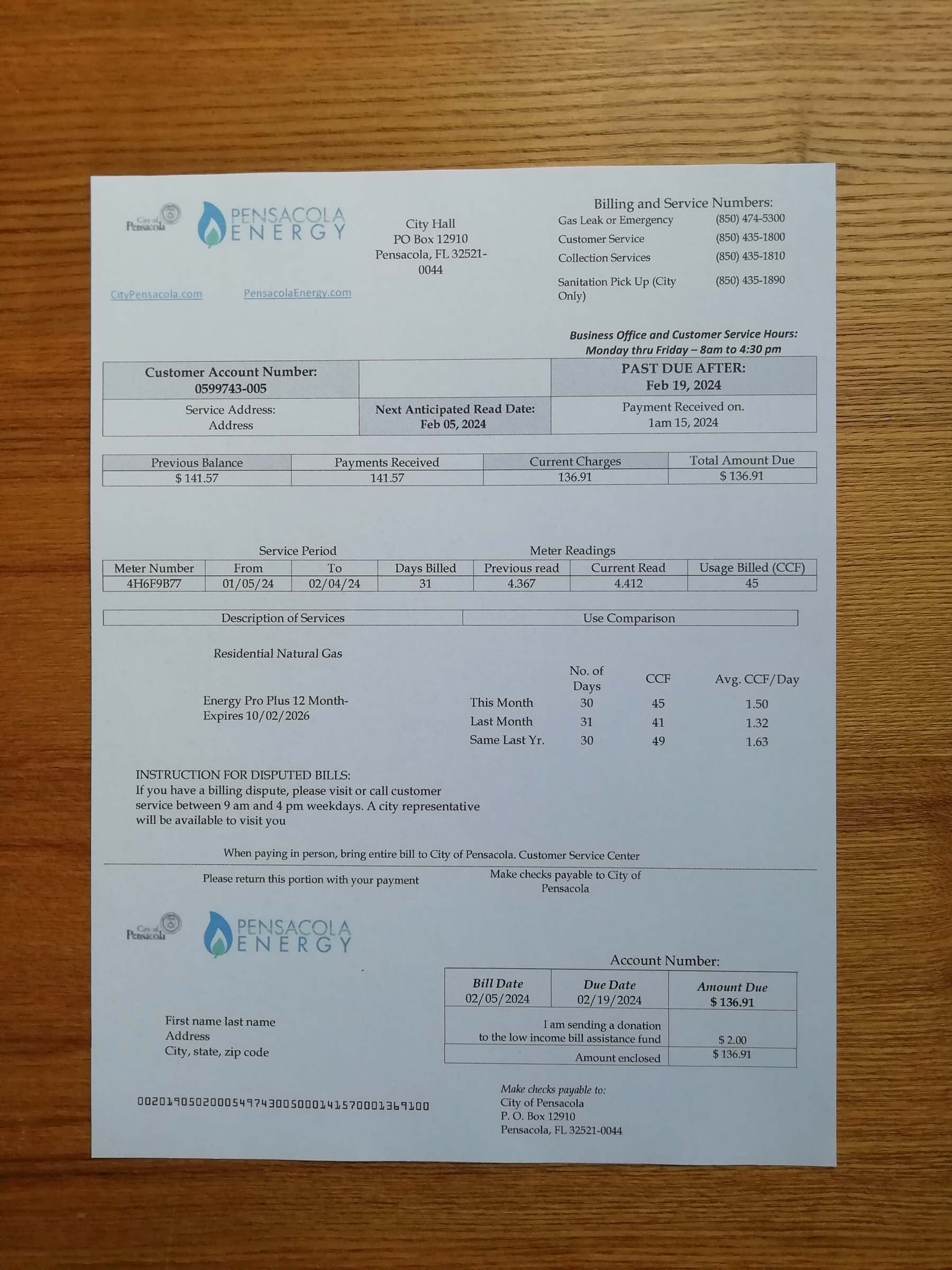 florida Authentic printed {Provider} bill from {State} – proof of address example