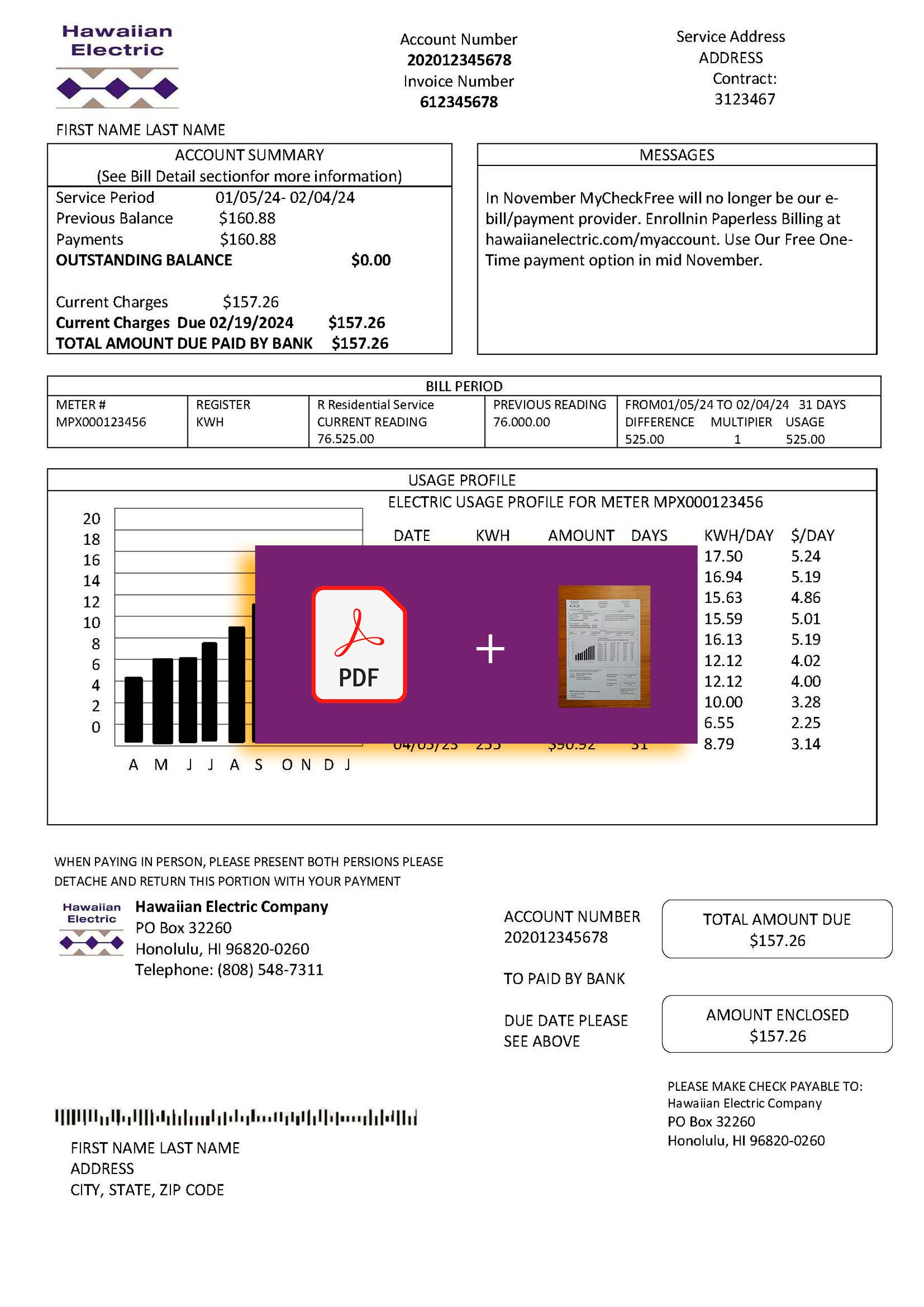 Hawaii Verified {State} {Provider} statement – PDF with visual watermark